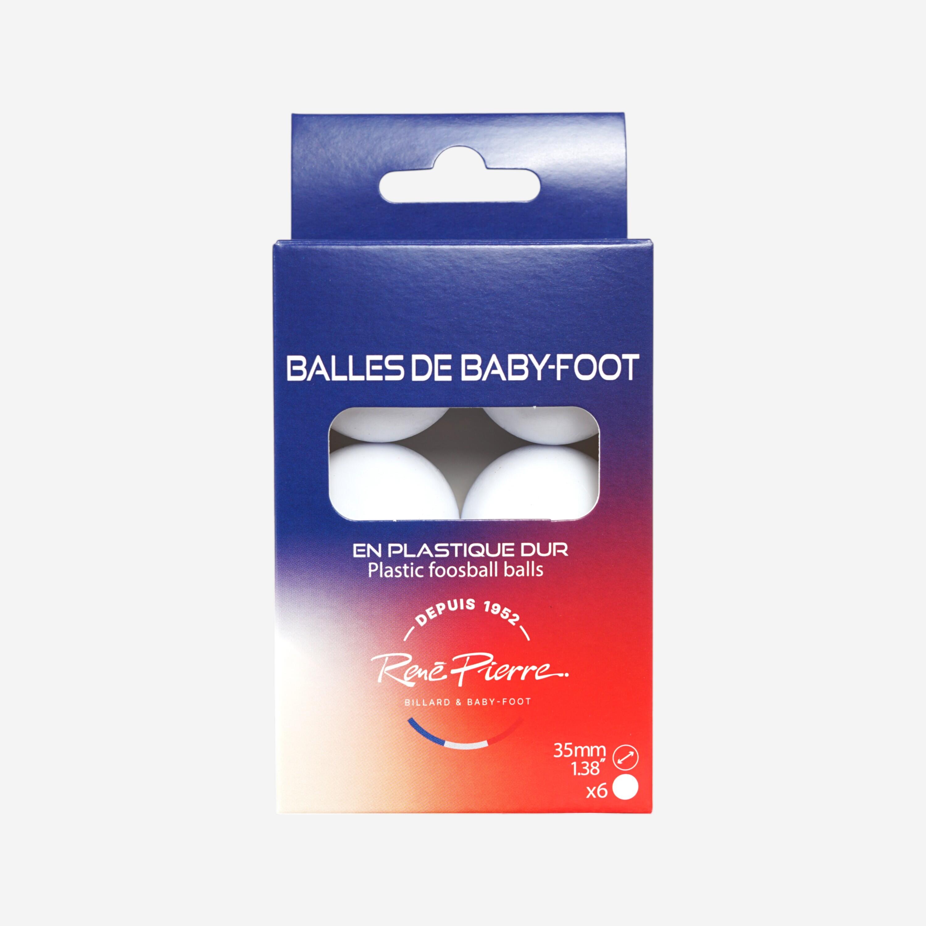 Balles de BABYFOOT, lot de 6 balles plastique René Pierre Blanche 5/5