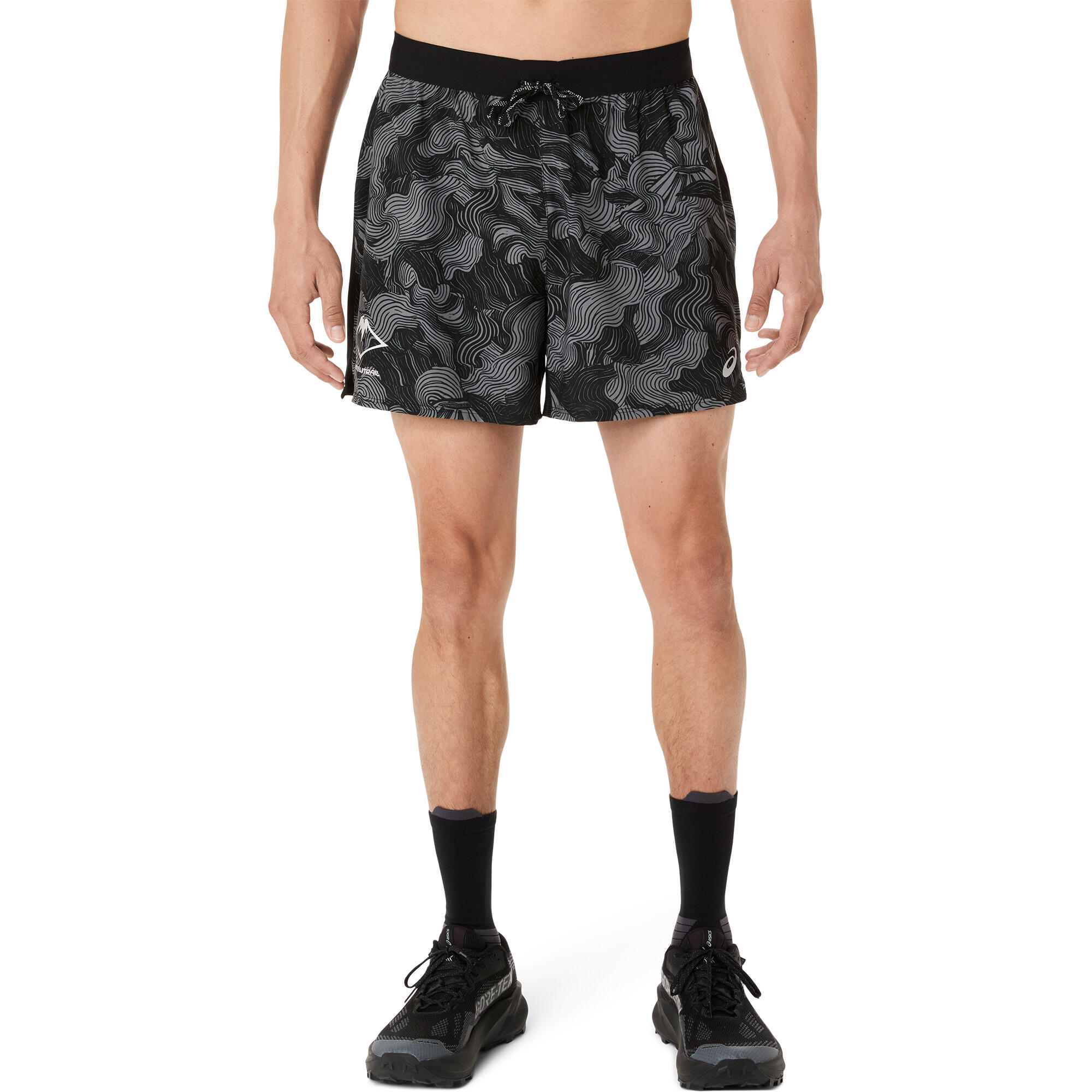 Pantaloni trail uomo Asics FUJITRAIL nero-grigio 1/6