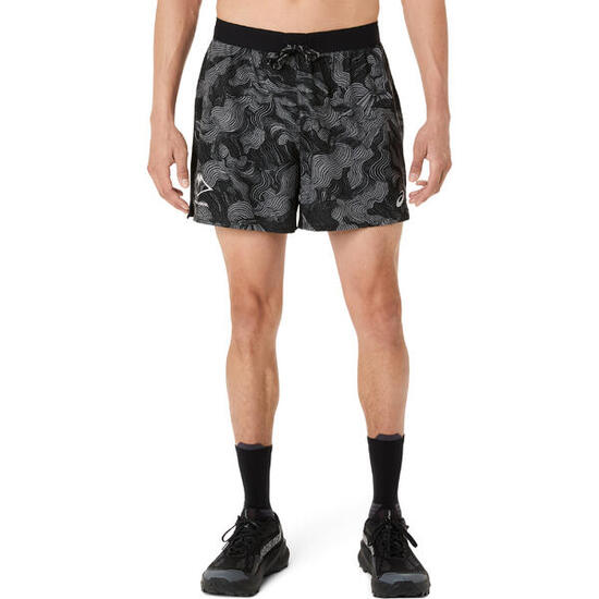Short trail running homme, Asics FUJITRAIL noir et gris