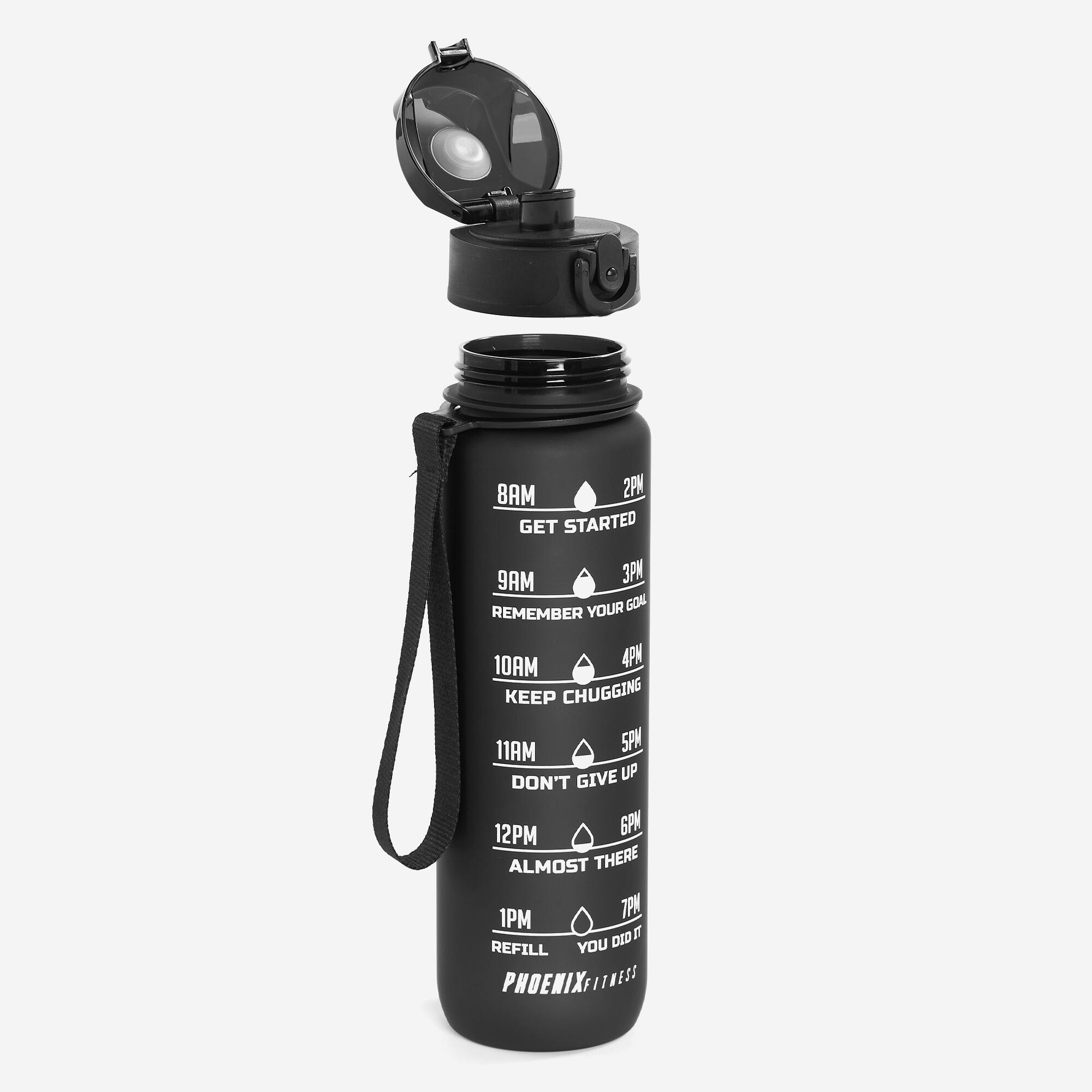 Gourde de fitness motivation 1 litre -  noir 4/10