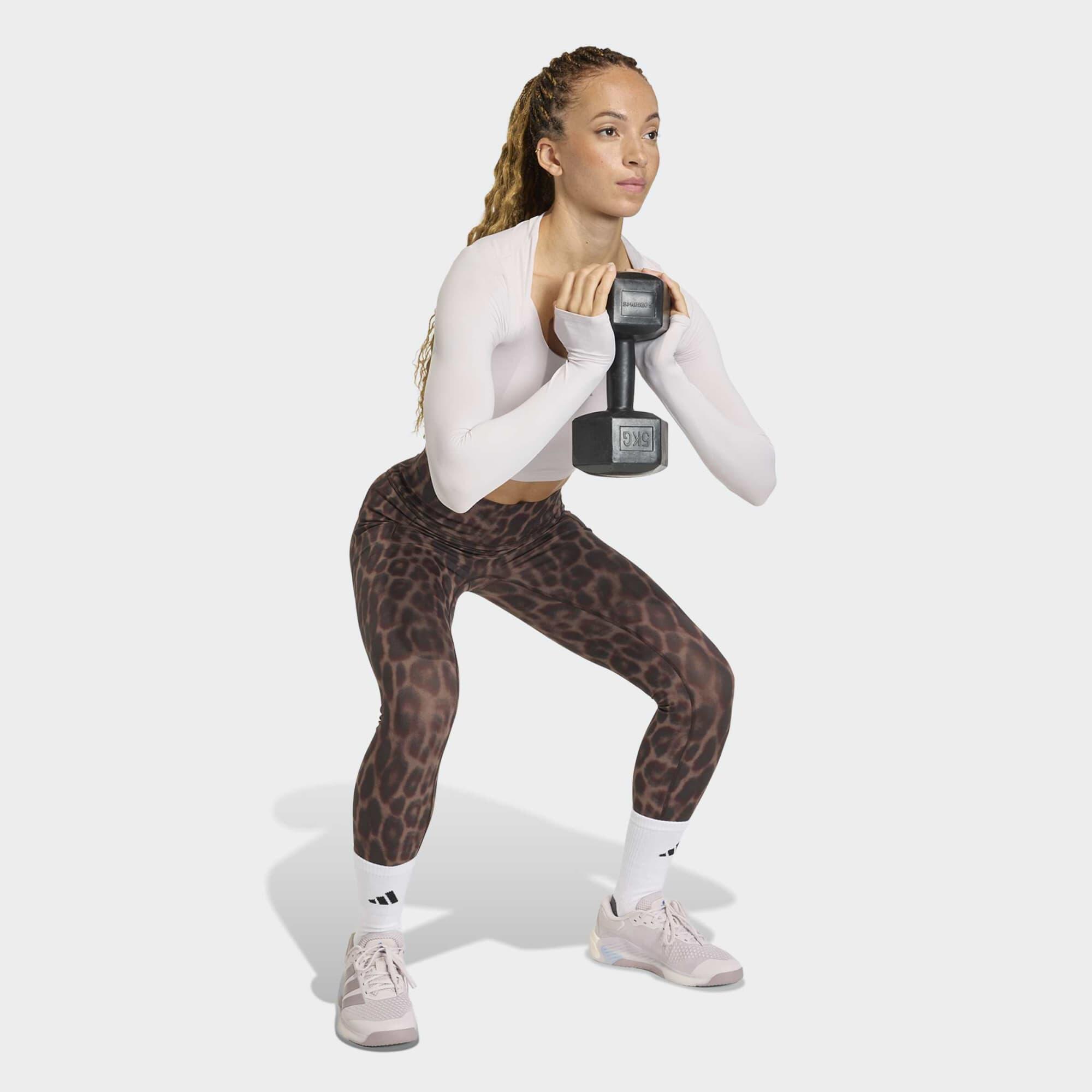 Leggings Damen - braun Leopard 10/12