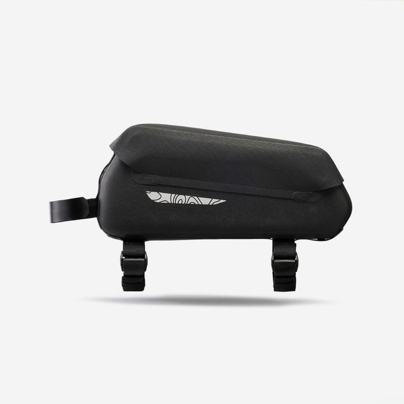 Geantă impermeabilă top tube bikepacking 1 litru IPX3, ADVT 900 Negru