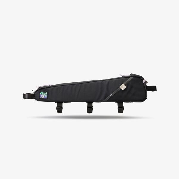Black top tube bike bag