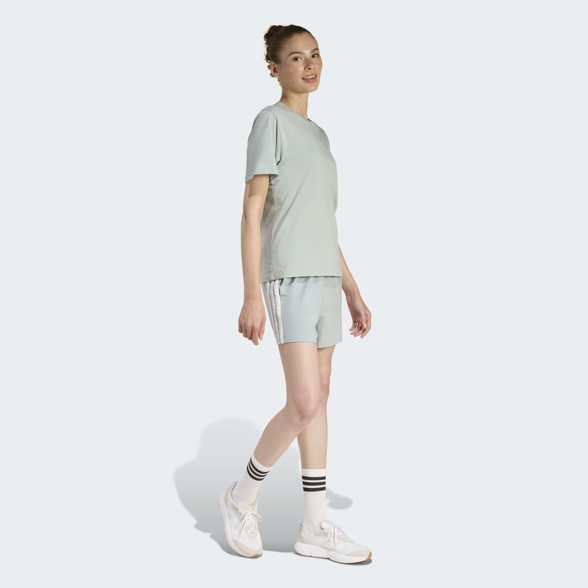 T-shirt de fitness en coton femme, vert sauge 3/5