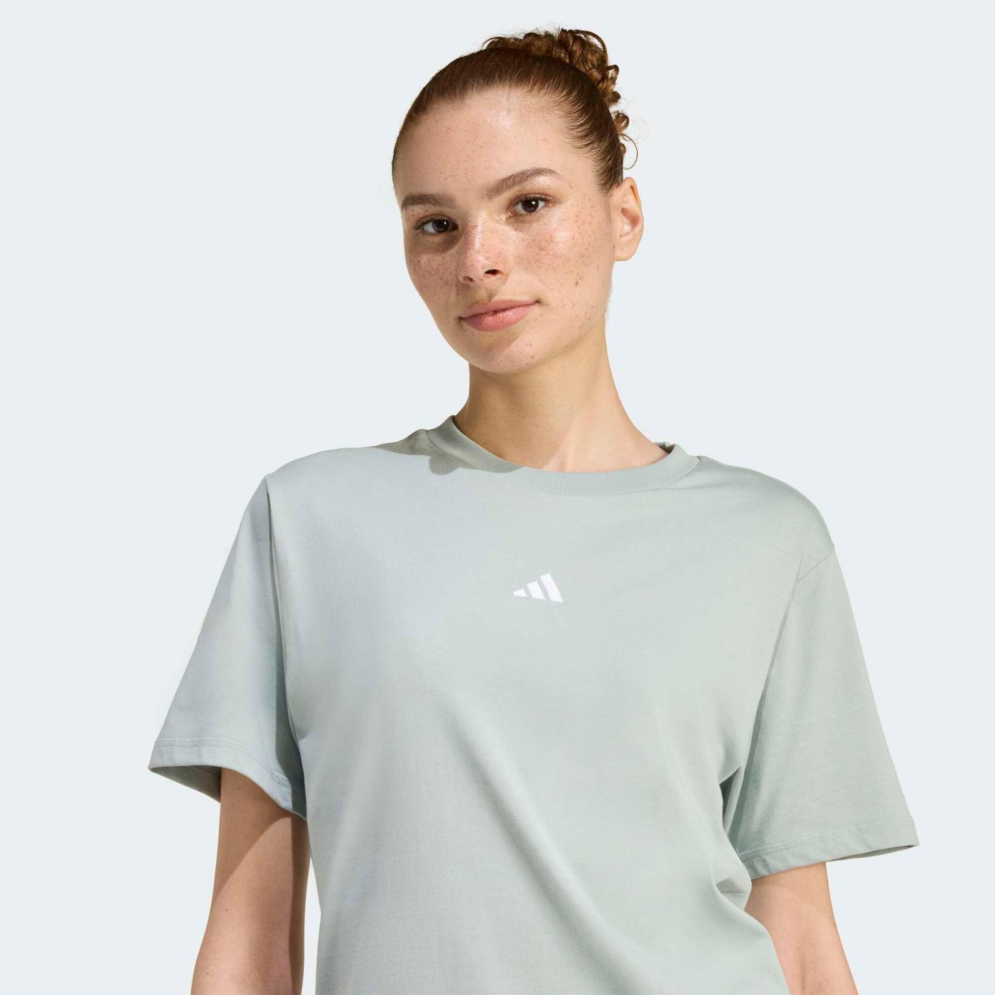 T-shirt de fitness en coton femme, vert sauge 4/5