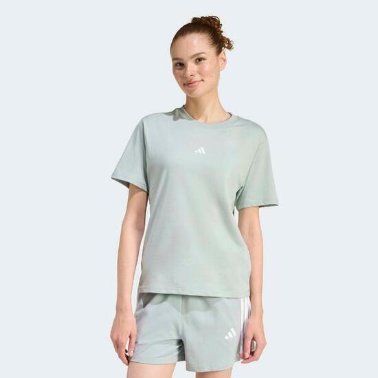 T-shirt nera ADIDAS donna palestra regular fit cotone