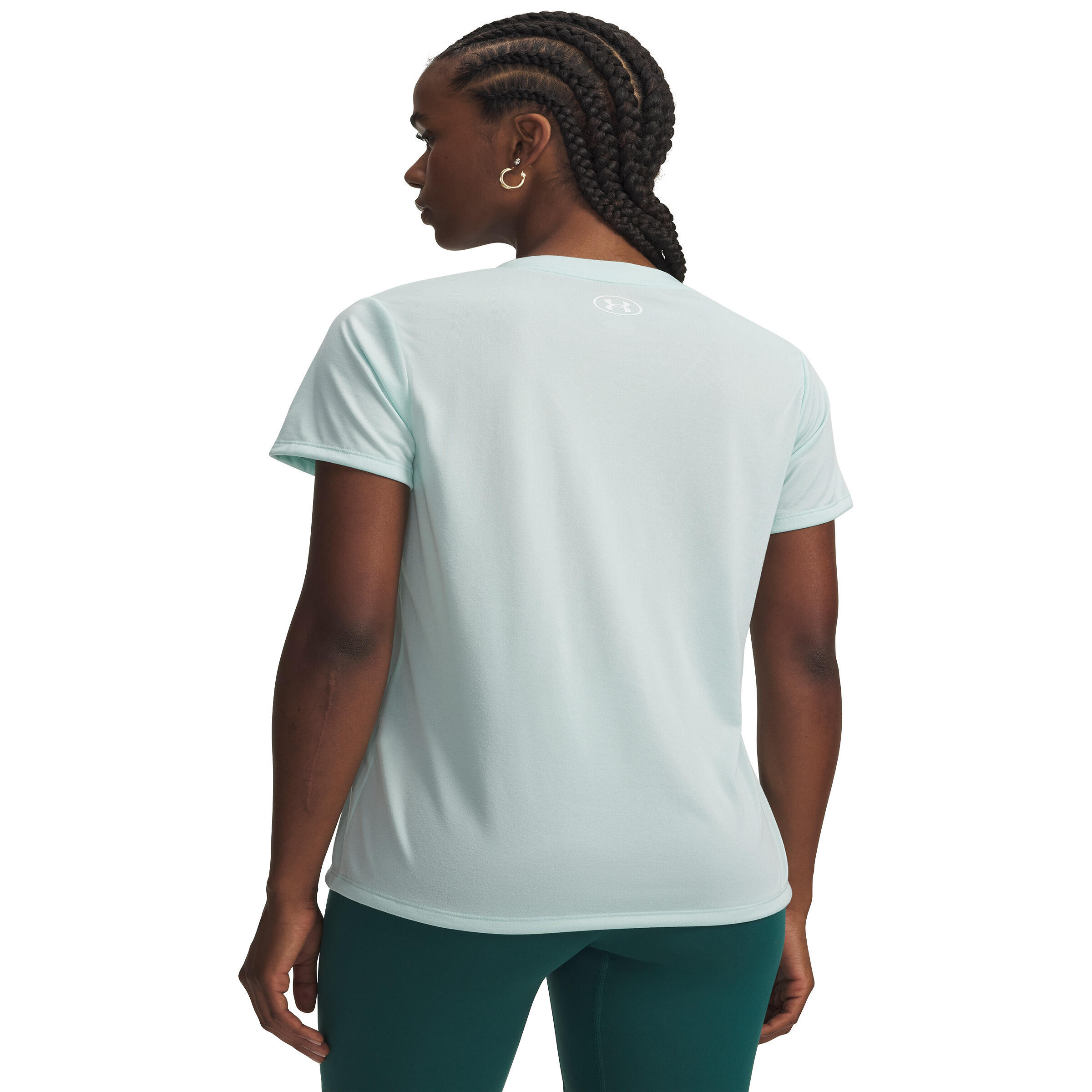 T-shirt de fitness à manches courtes femme, bleu clair 3/3
