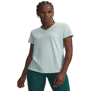 Camiseta Fitness Mujer Azul Claro Manga Corta