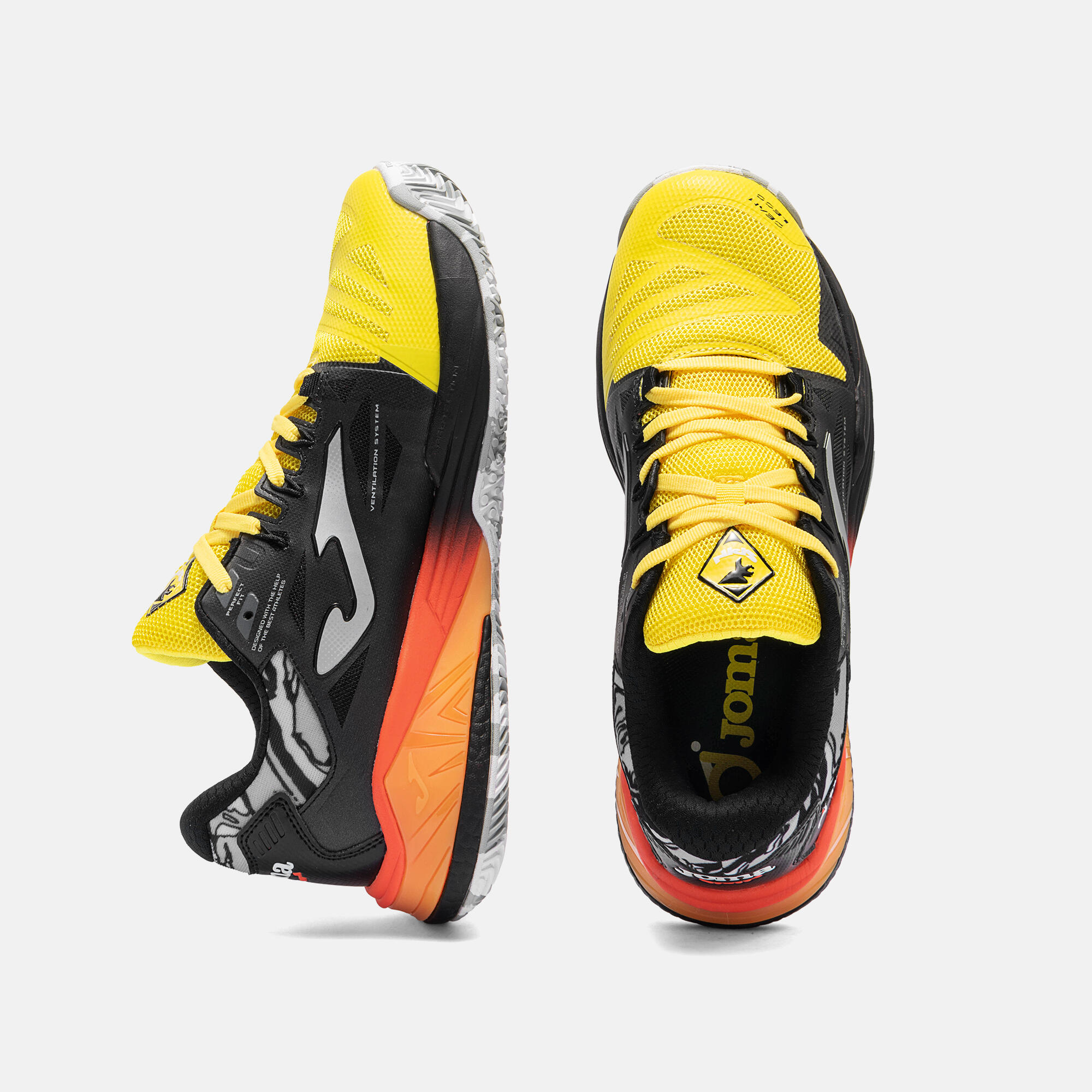 Scarpe padel uomo Joma SPIN giallo-nera 3/5