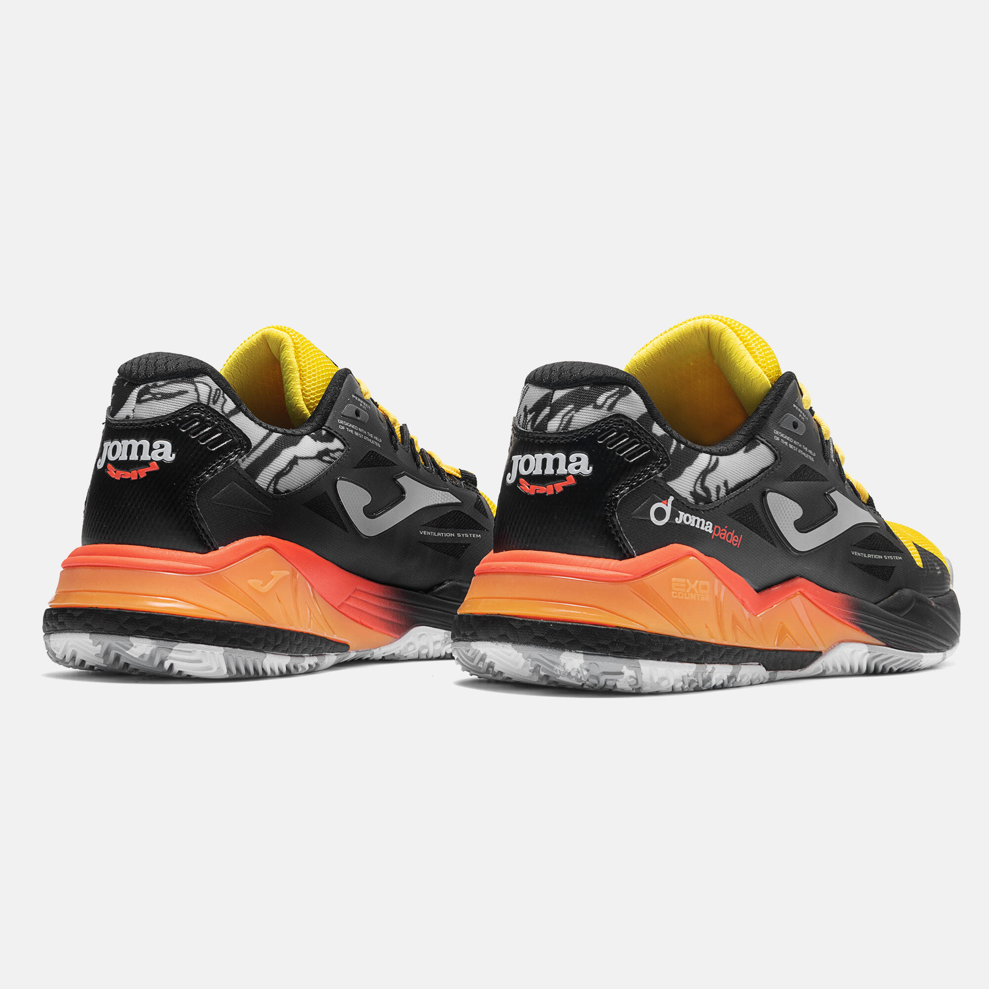 Scarpe padel uomo Joma SPIN giallo-nera 4/5