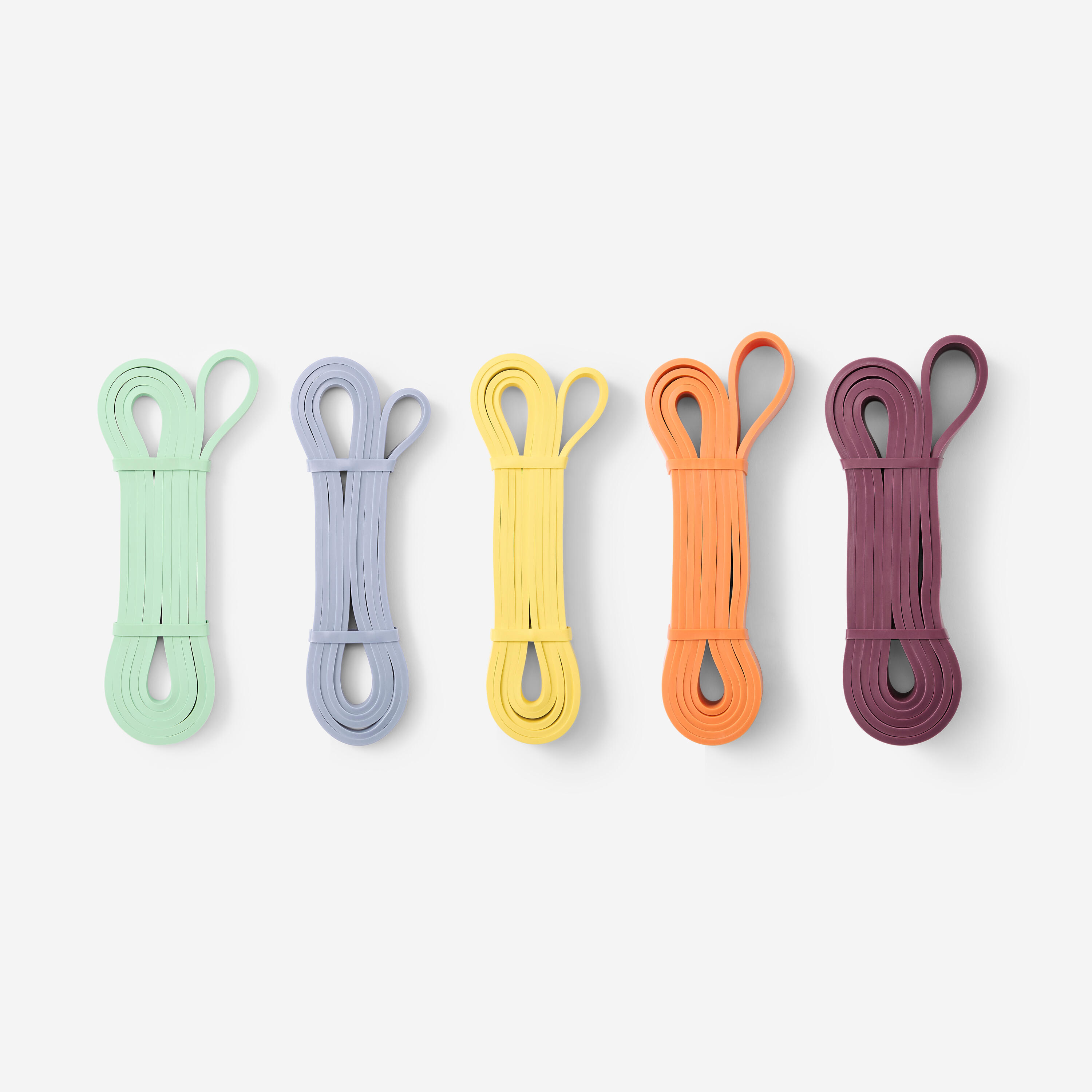 Set of 5 Resistance Bands - 10kg, 15kg, 20kg, 30kg, 40kg