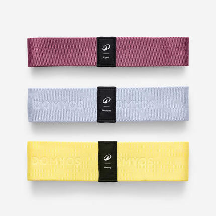 Pack de 3 élastiques textiles pour fessier de fitness