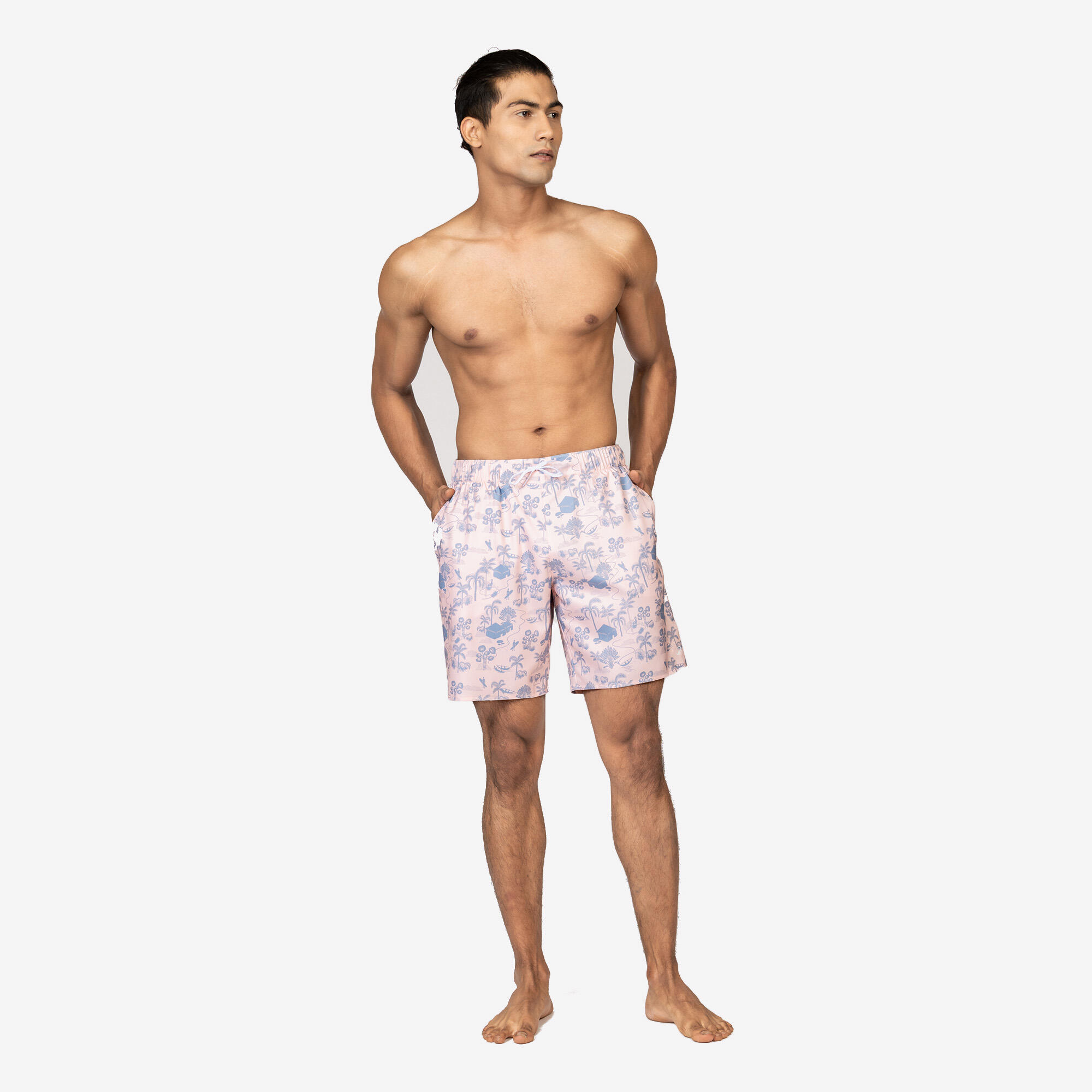Men’s Swim Shorts mid-length swim shorts 18”,-image-28