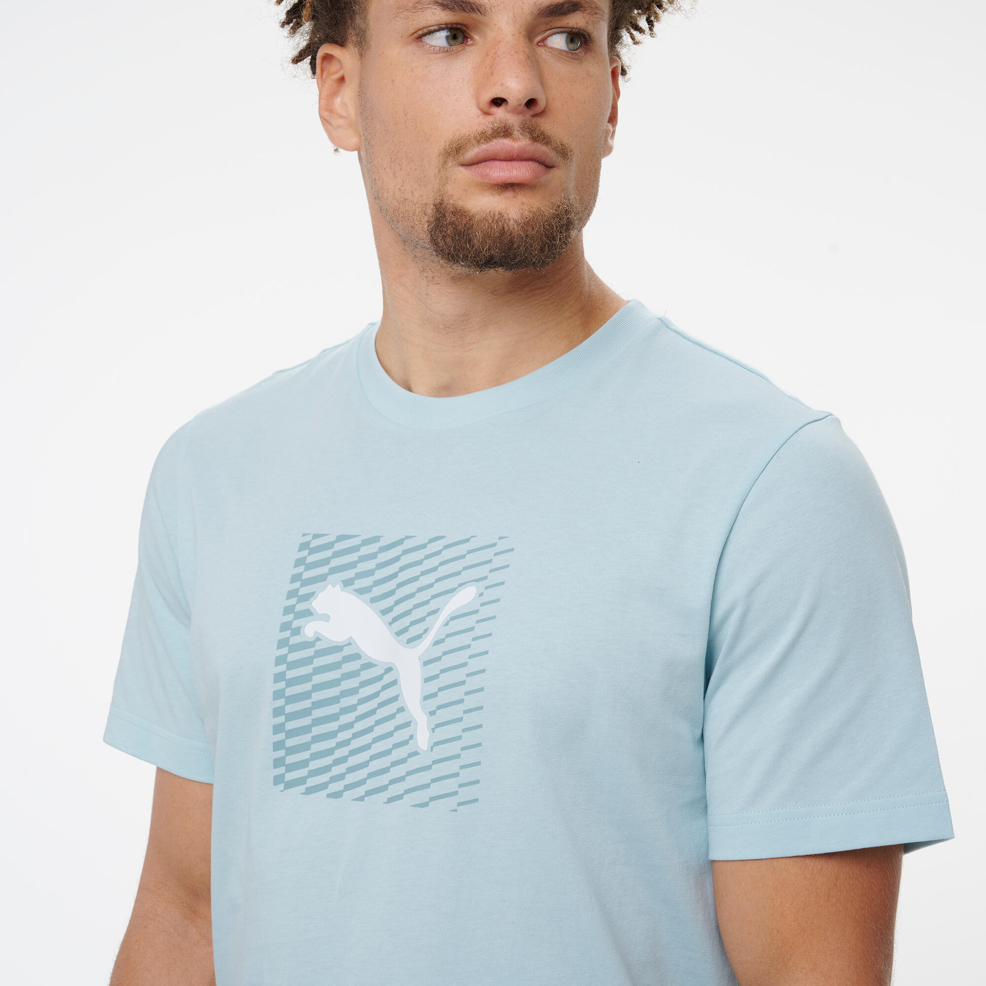T-shirt en coton à manches courtes homme, bleu clair 4/6