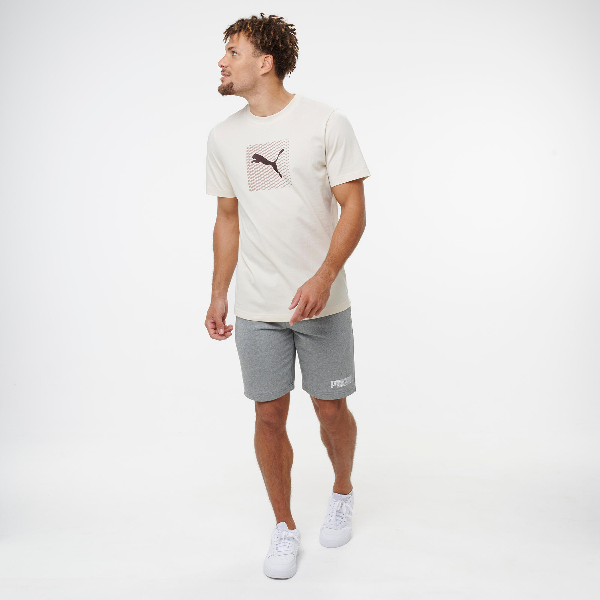 T-shirt en coton à manches courtes homme, beige 3/5