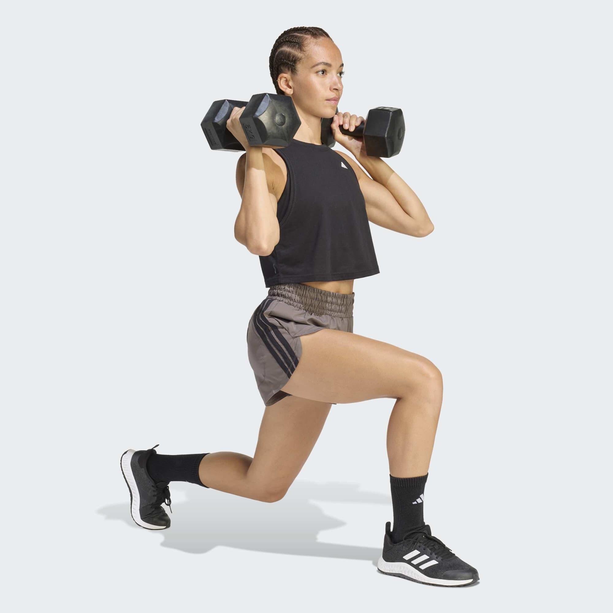 Fitness-Shorts 3S Pacer Damen, braun 3/5