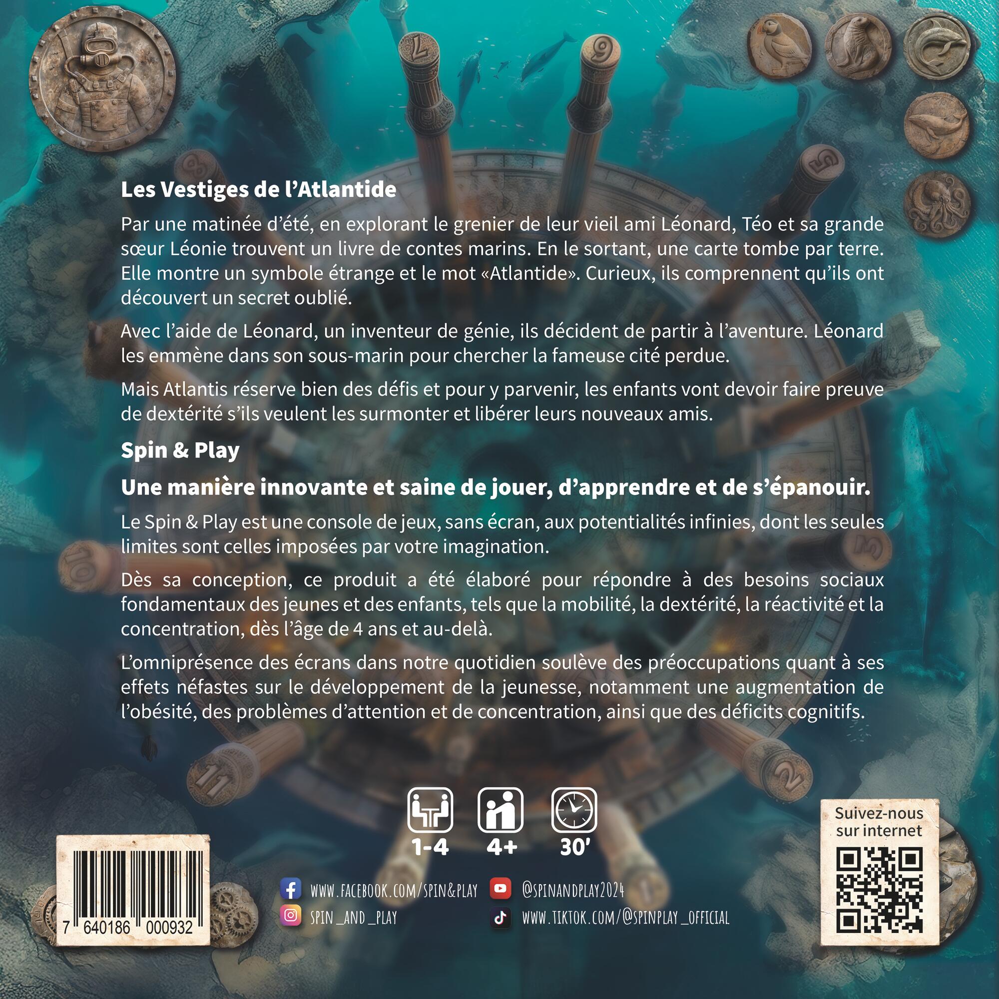 Les vestiges de l'Atlantide en Français.
Jeu additionnel pour console Spin&play. 2/8