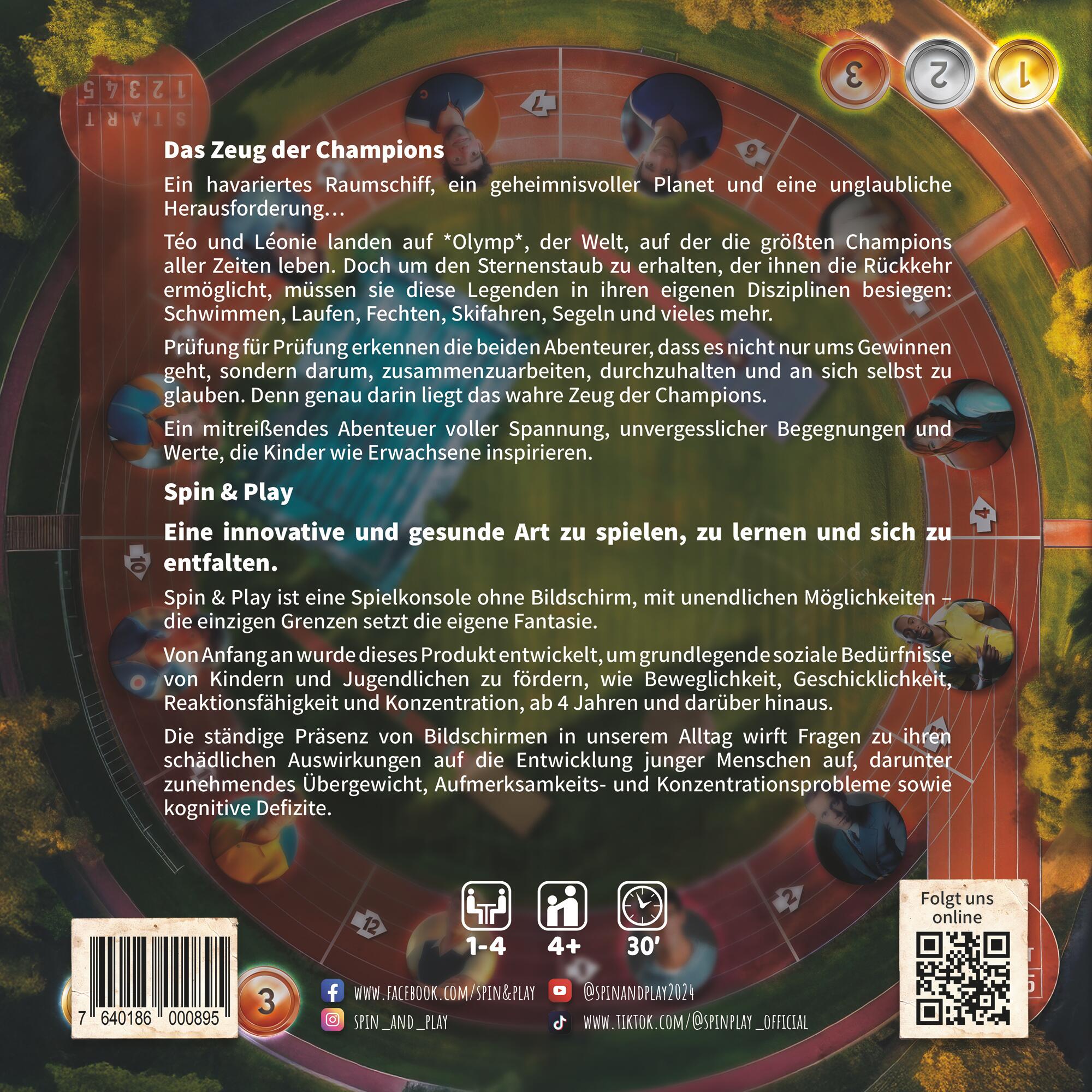 The Making of Champions auf Deutsch.
Zusätzliches Spiel für Spin&Play-Konsole. 2/8