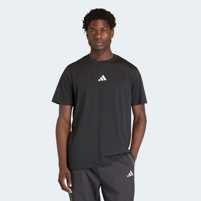T-shirt nera ADIDAS uomo palestra oversize traspirante