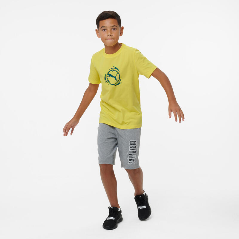 Tricou bumbac cu imprimeu Puma Galben Copii
