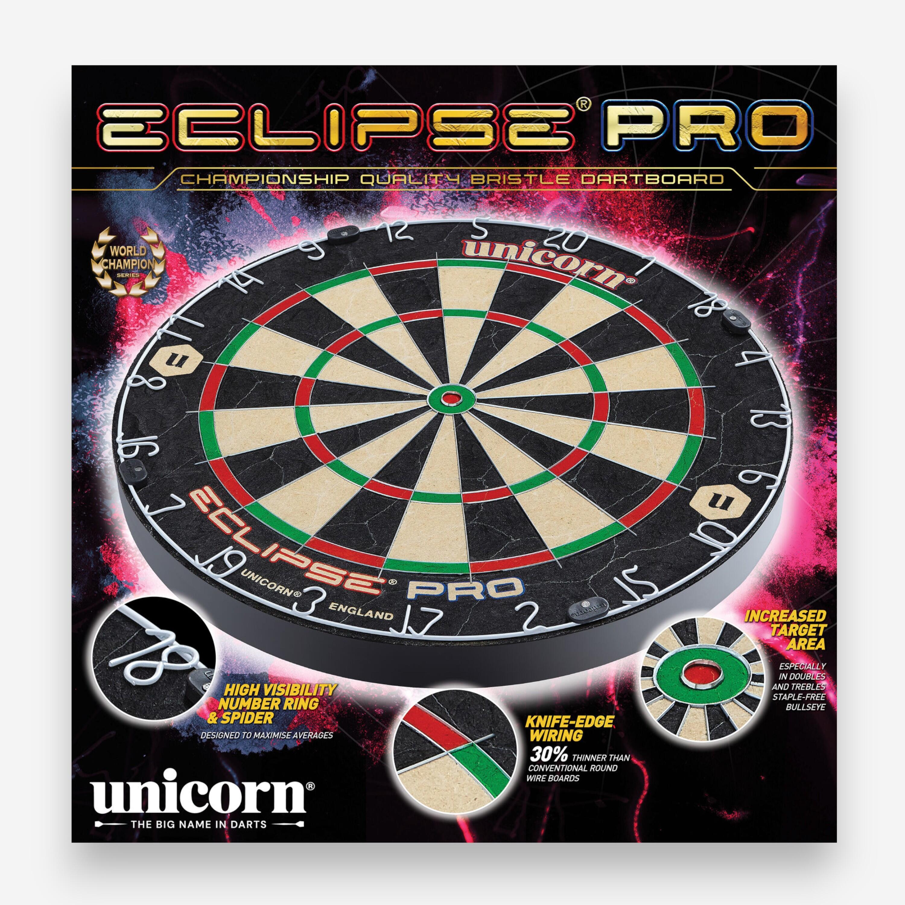 CIBLE DE FLECHETTES POINTES ACIER SISAL ECLIPSE PRO UNICORN 4/8