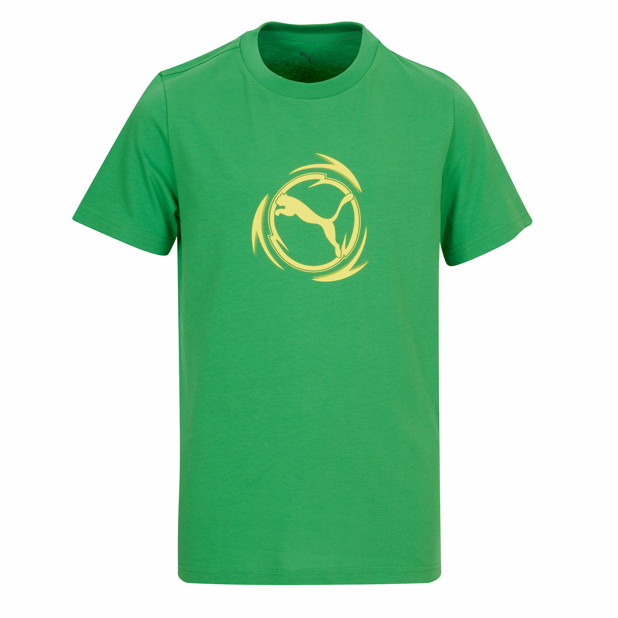 T-shirt Puma bambino ginnastica regular fit cotone verde stampata 5/5