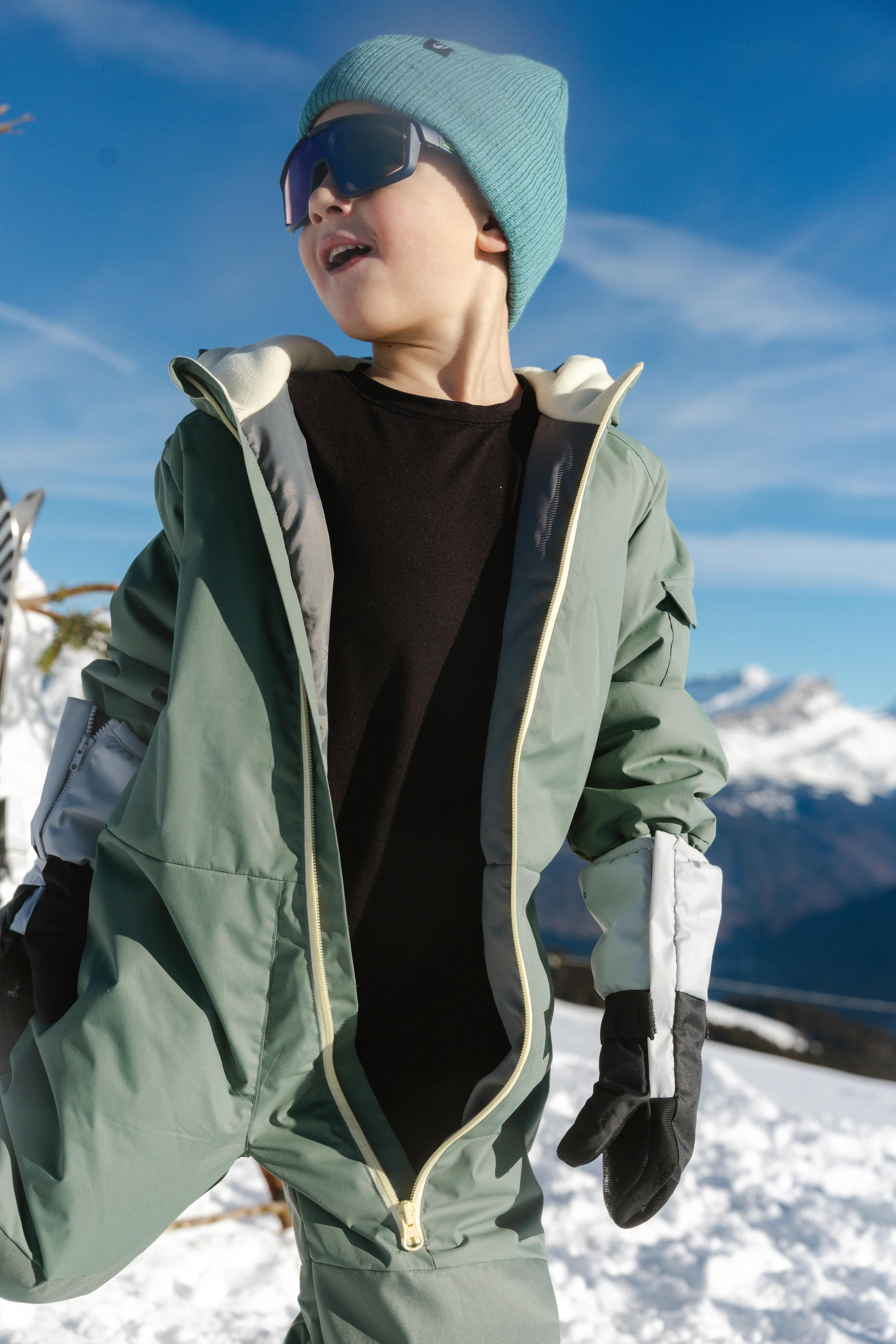 Fato quente de ski criança 1-5 anos, 100 verde 4/22
