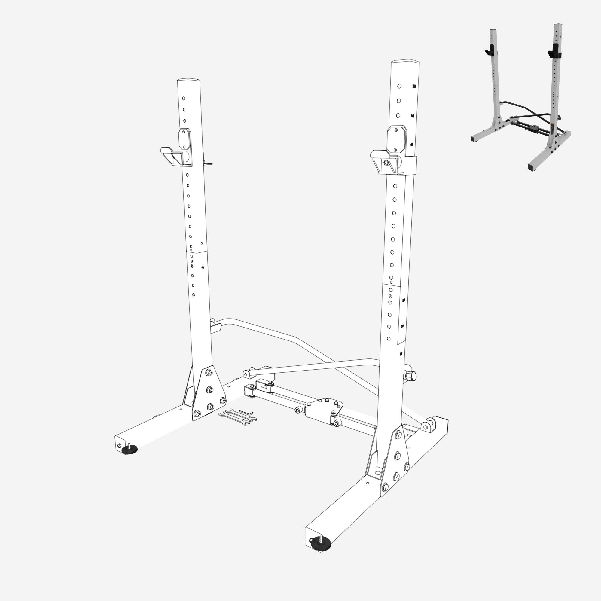 Náhradní nastavitelná noha k racku 300 kg Pro 3/4