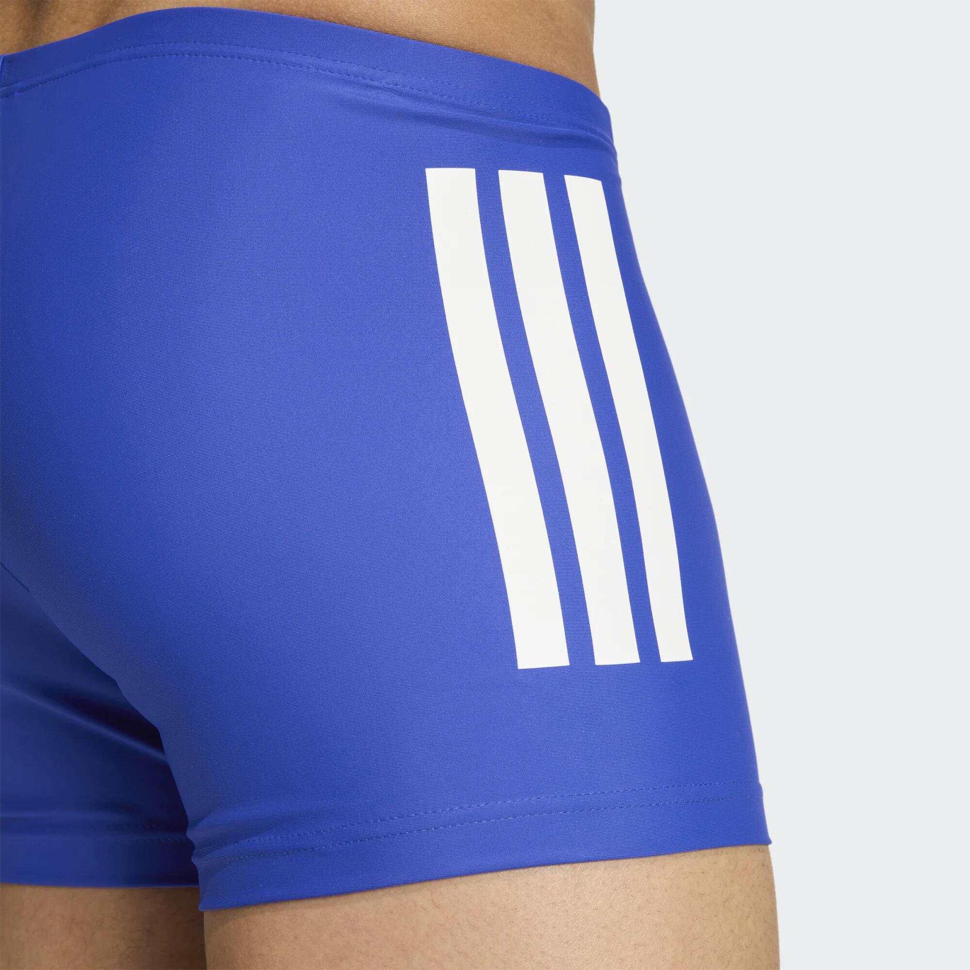 Maillot boxer de bain natation Homme - Adidas 3 bandes BLEU BLANC 5/5