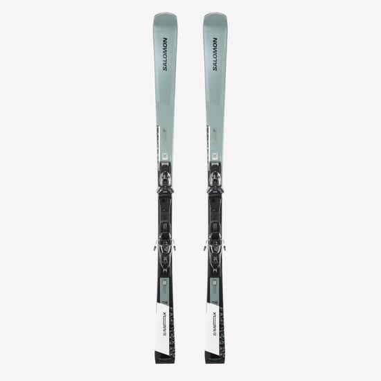 Ski alpin avec fixations homme, Salomon S/MAX 8 gris et vert