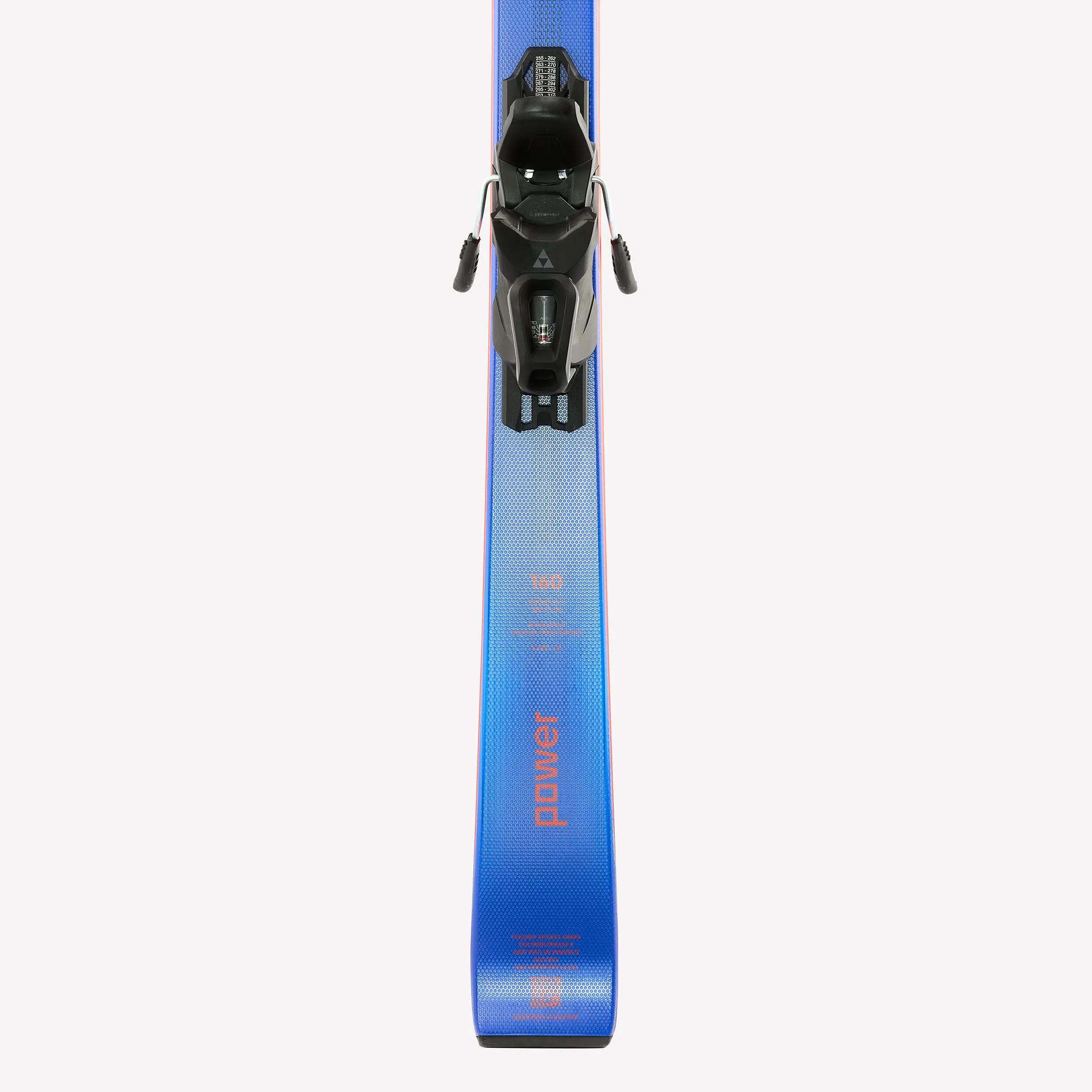 Ski alpino com fixações para homem, The Curv Power, azul e vermelho 8/9