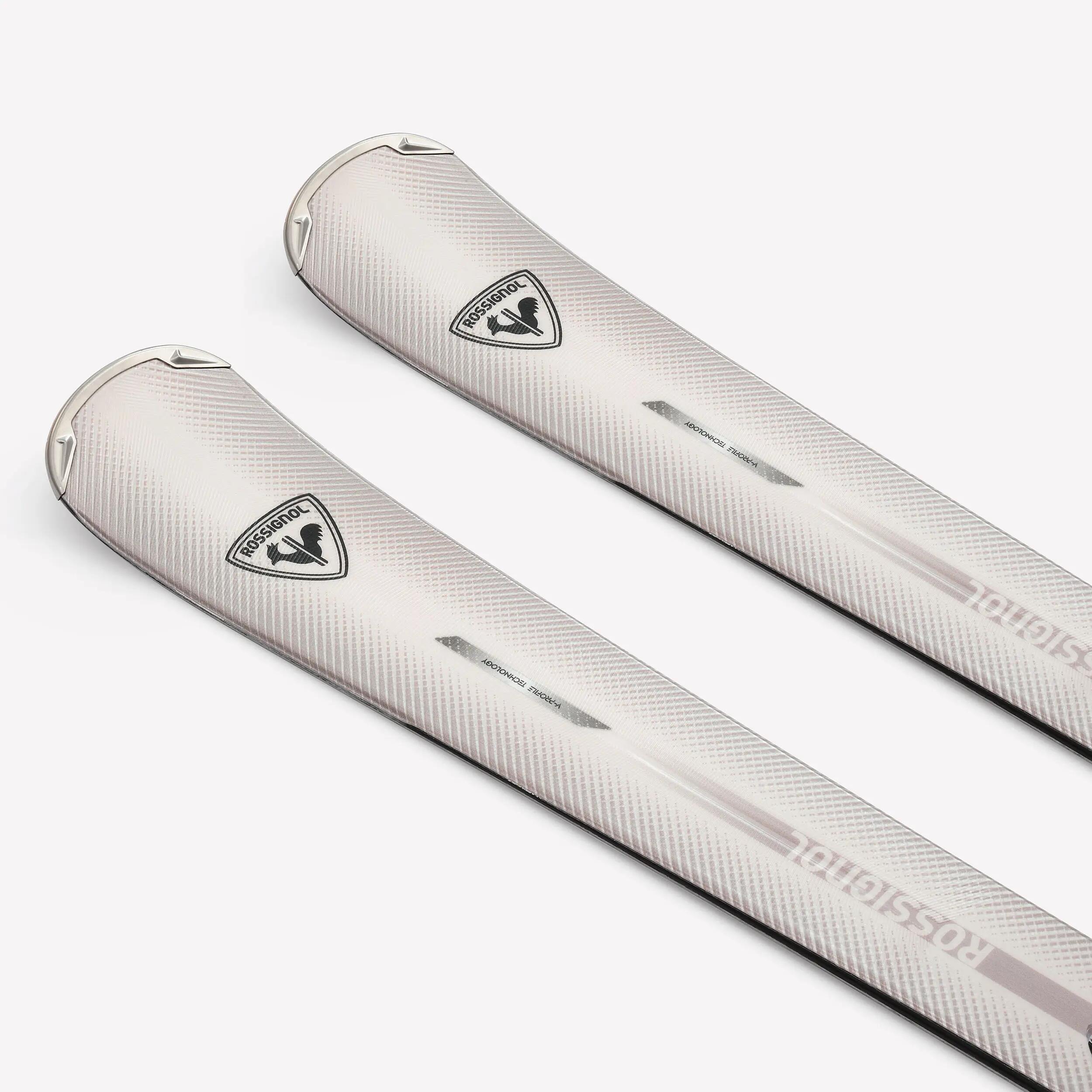 Esquí alpino con fijaciones mujer, Rossignol Nova 6, marfil  3/9