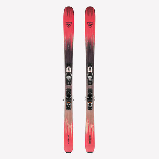 All-mountain freeride ski's met bindingen voor volwassenen Soul 92 zwart rood