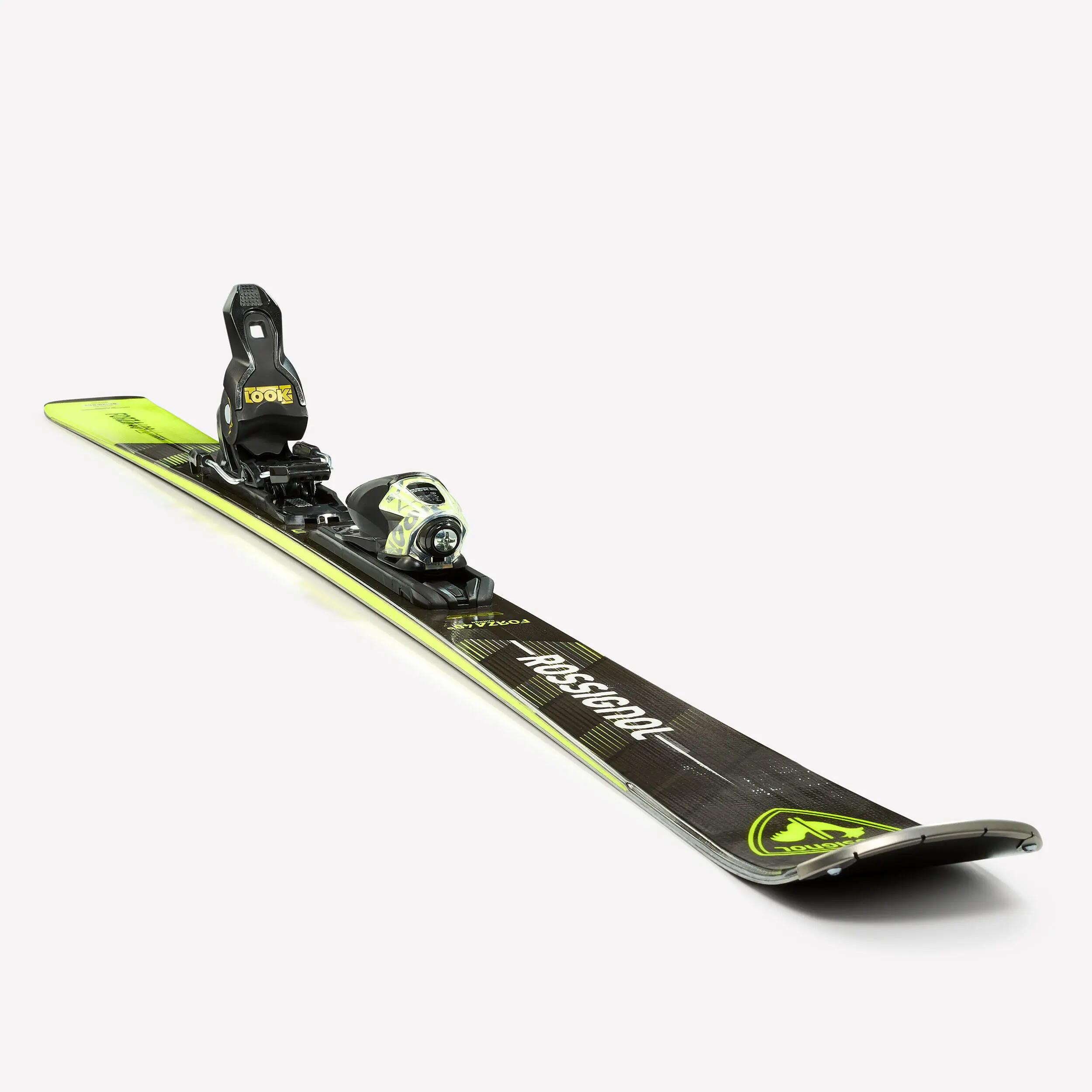 Esquí alpino con fijaciones adulto, Rossignol Forza 40°, negro y amarillo  6/9