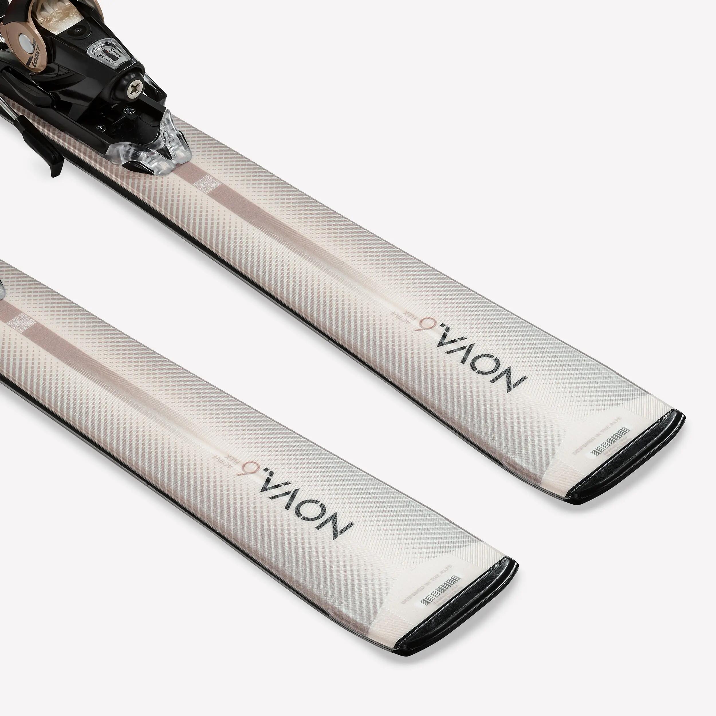 Esquí alpino con fijaciones mujer, Rossignol Nova 6, marfil  4/9