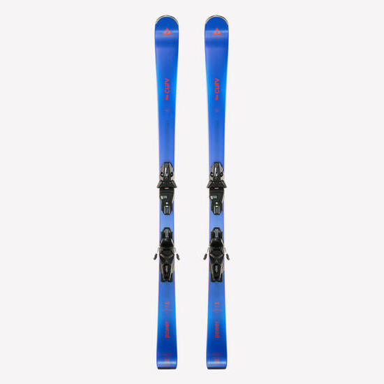 Esquí alpino con fijaciones hombre, Fischer The Curv Power azul y rojo