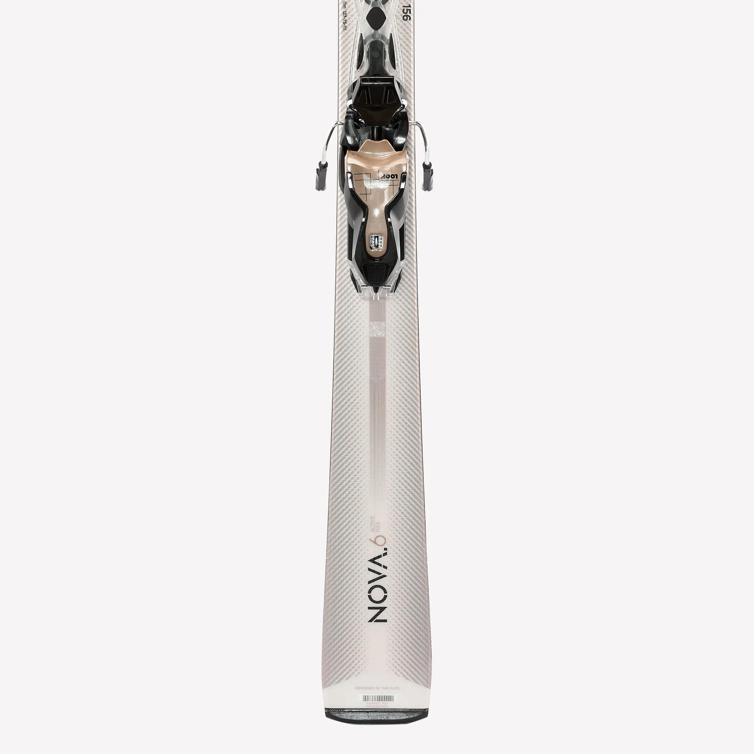 Esquí alpino con fijaciones mujer, Rossignol Nova 6, marfil  8/9