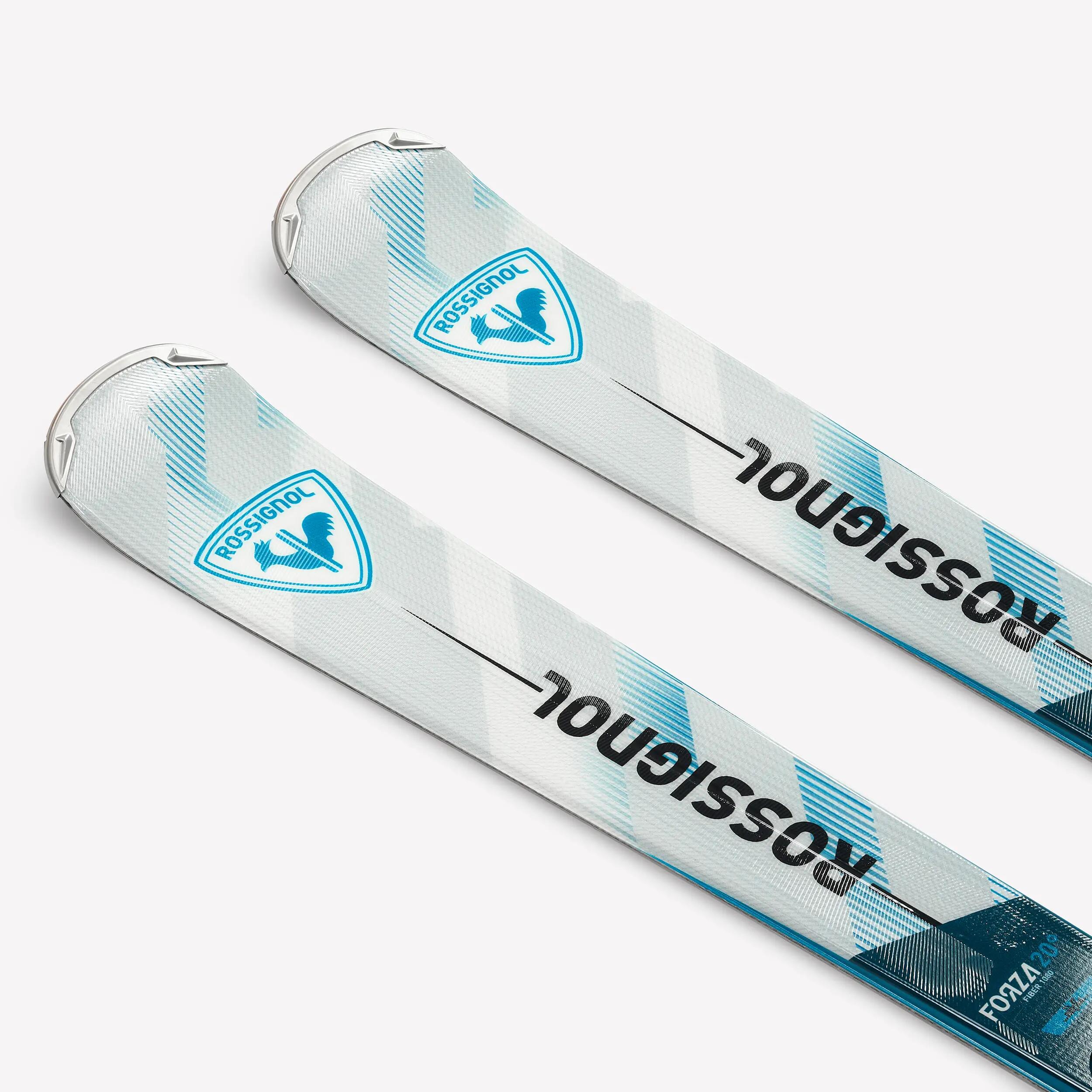 Ski alpino com Fixações para adulto, Forza 20° Cinzento, branco e azul 3/9