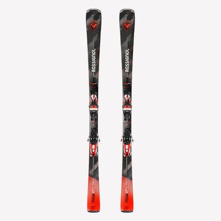 Ski alpin performants en Titane, avec fixations, Rossignol Forza 60°, rouge noir