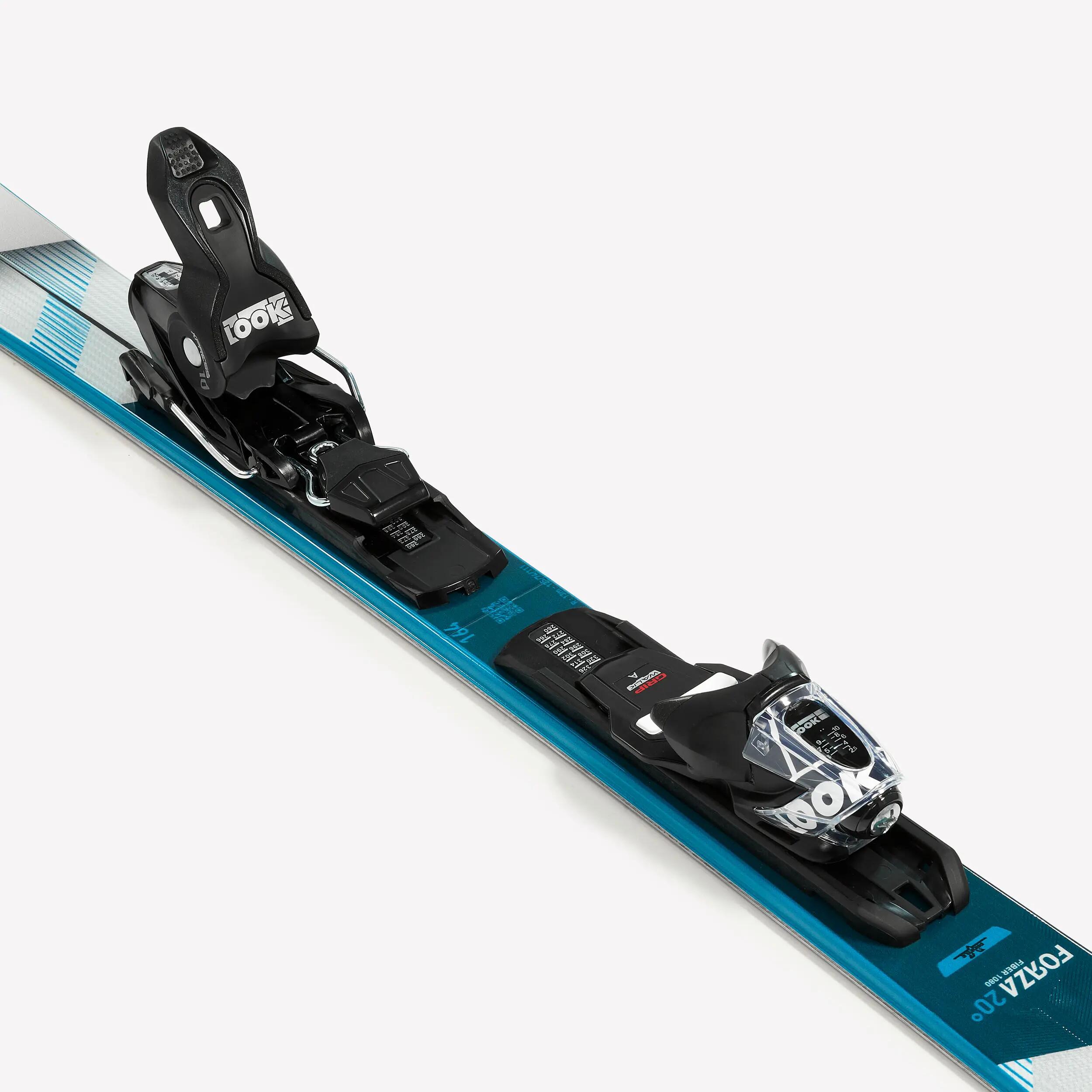 Ski alpino com Fixações para adulto, Forza 20° Cinzento, branco e azul 9/9