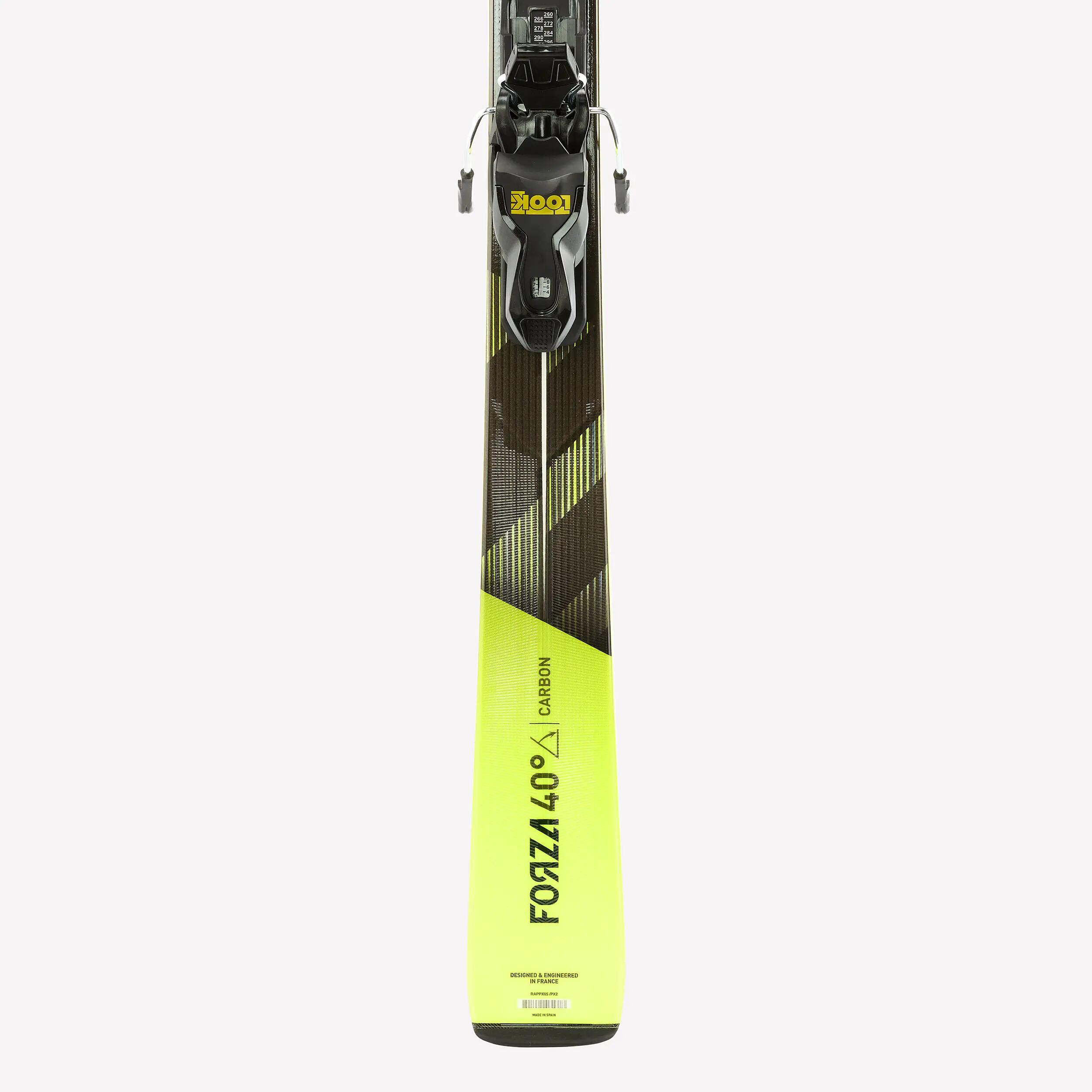 Esquí alpino con fijaciones adulto, Rossignol Forza 40°, negro y amarillo  8/9