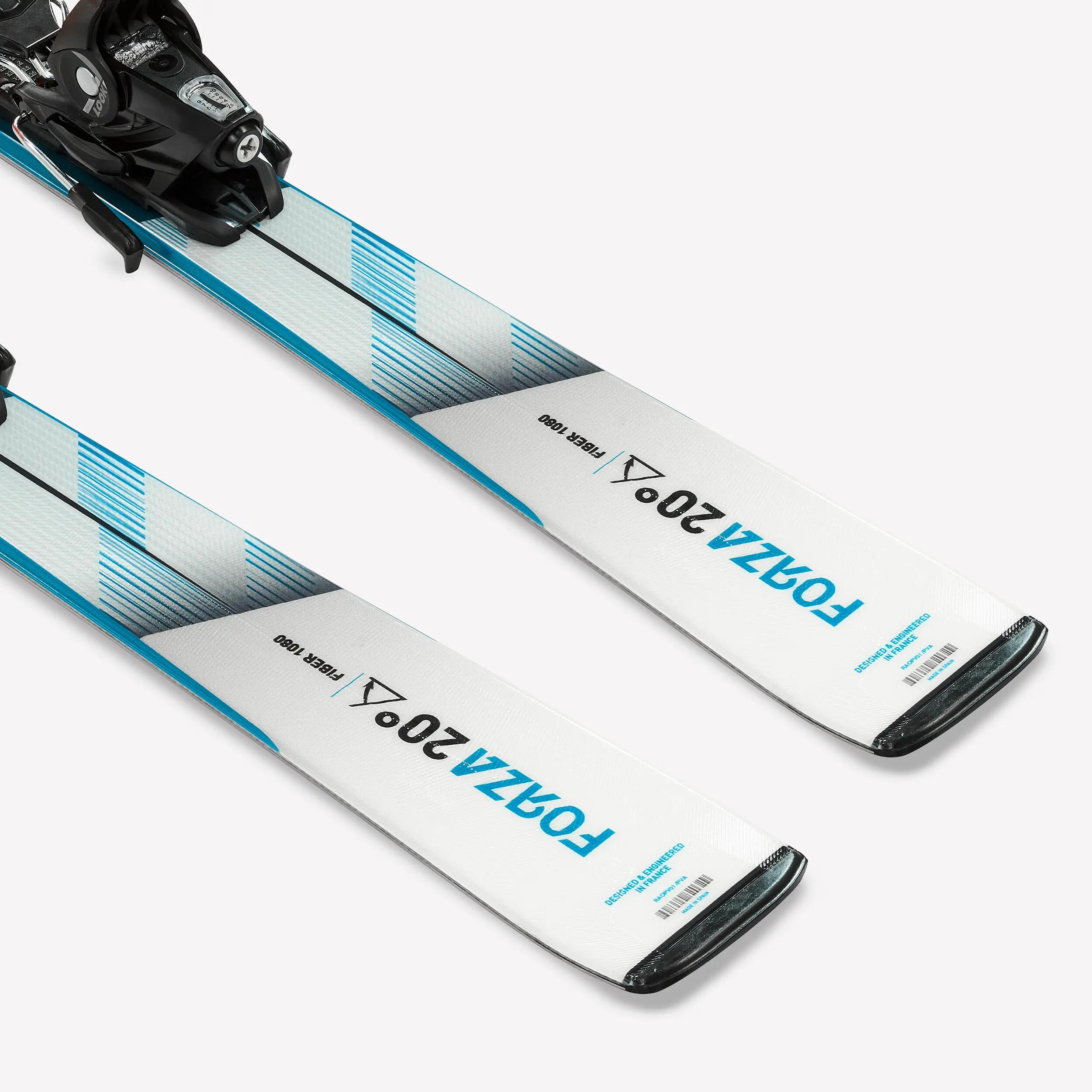 Ski alpino com Fixações para adulto, Forza 20° Cinzento, branco e azul 4/9