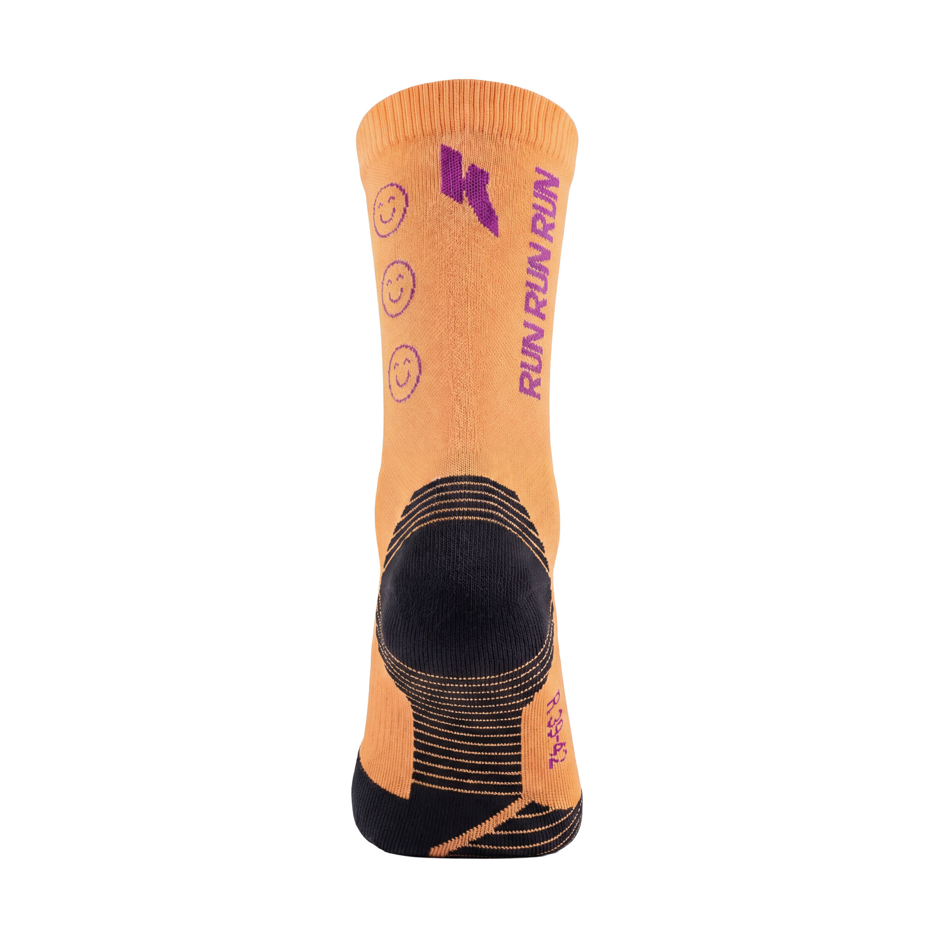 PACK OF 2 PAIRS OF RUN500 THICK MID-CALF RUNNING SOCKS - Orange -  4