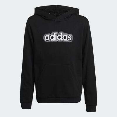 Felpa ADIDAS bambino ginnastica con cappuccio pesante nera
