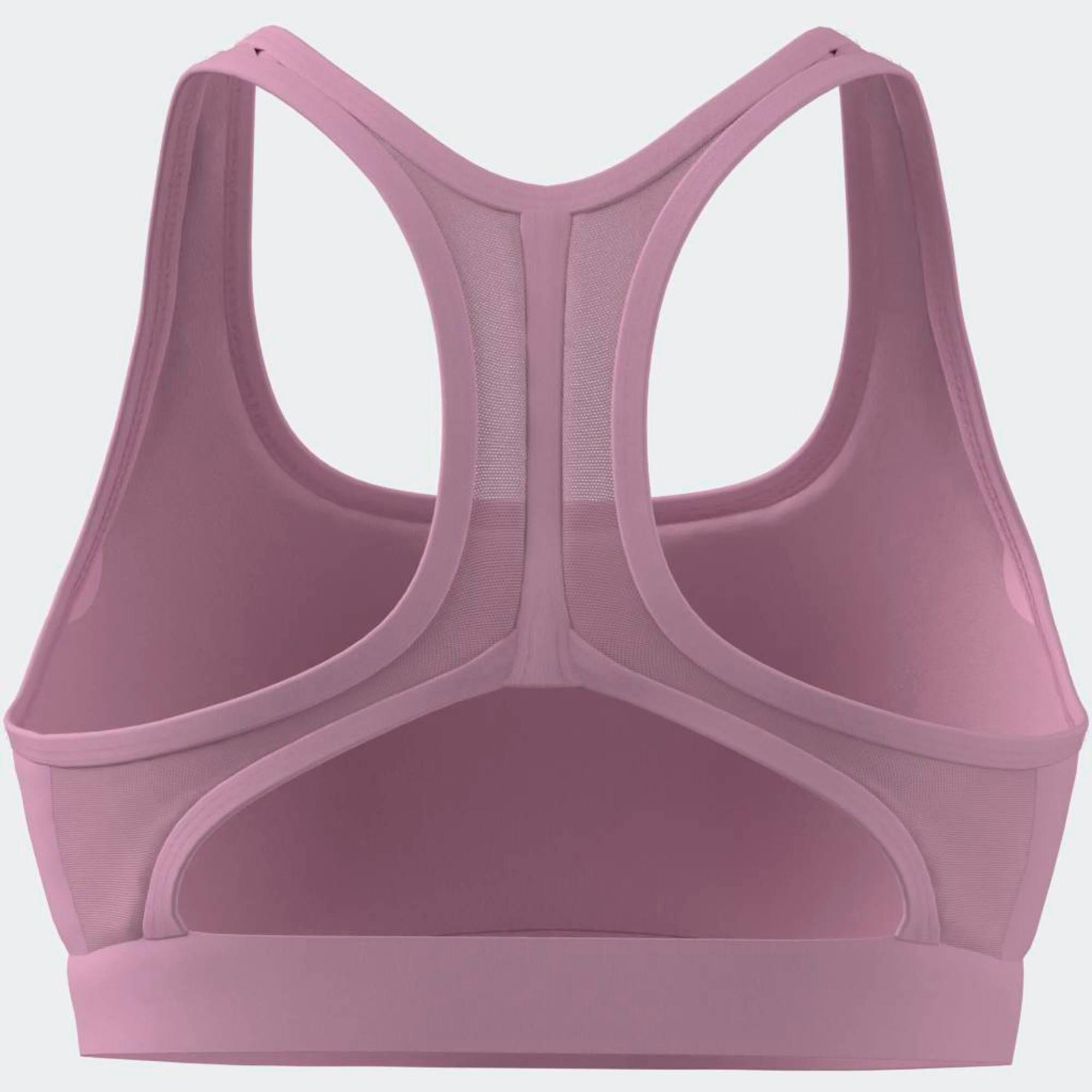 Sujetador deportivo sujeción media espalda cruzada Mujer Adidas rosa 2/5