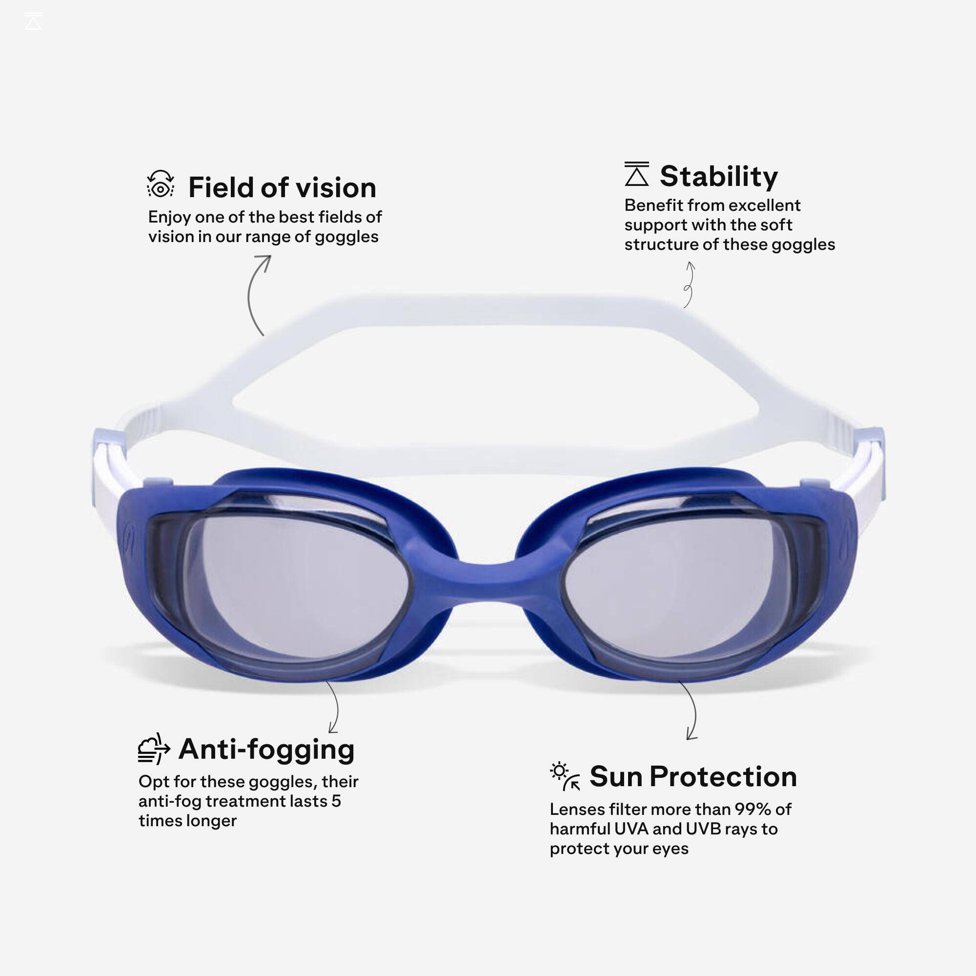 Swimming goggles, Spirit blue tinted blue white - new antifog treatment -  3
