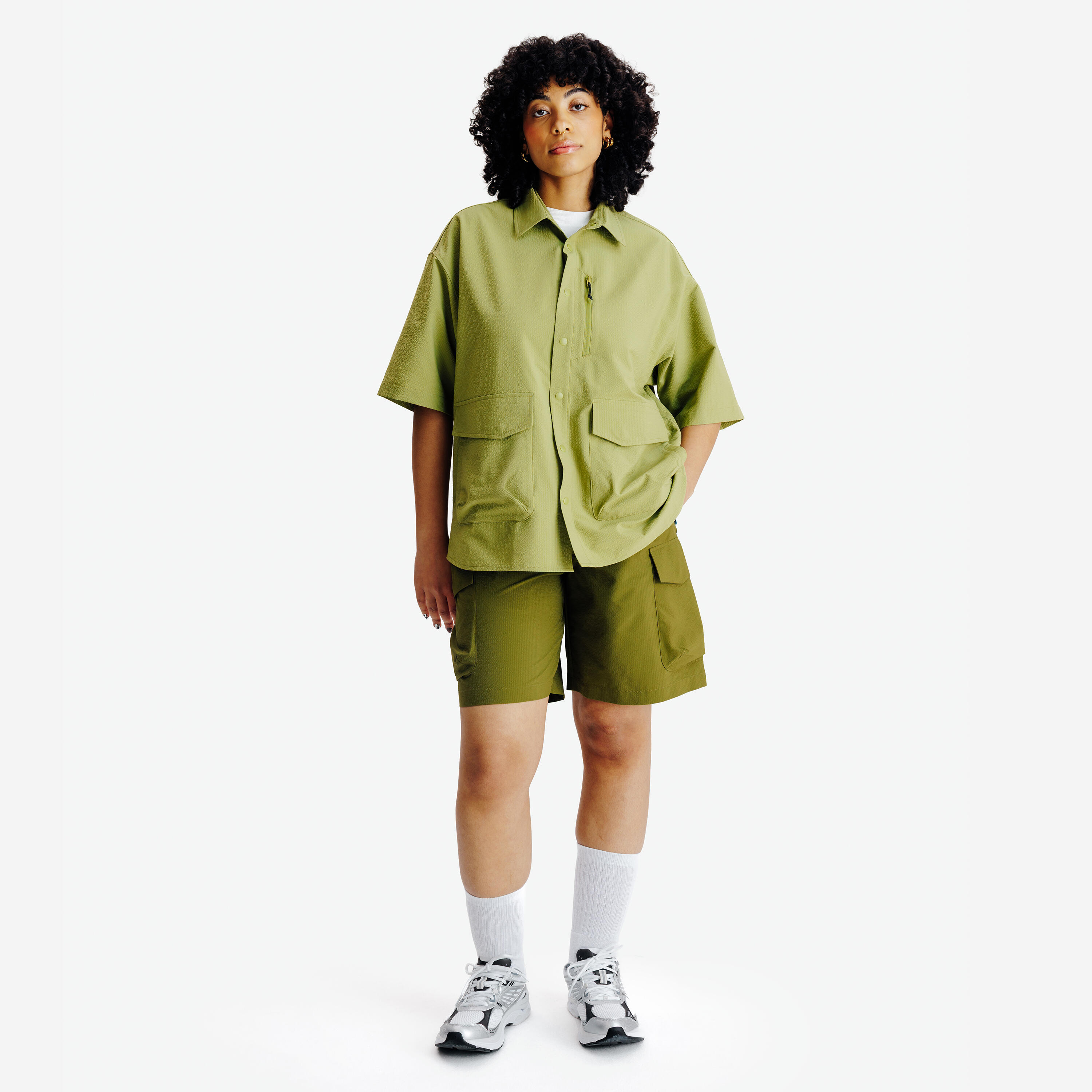 Seersucker Shorts unisex Lifetech algengrün 5/6