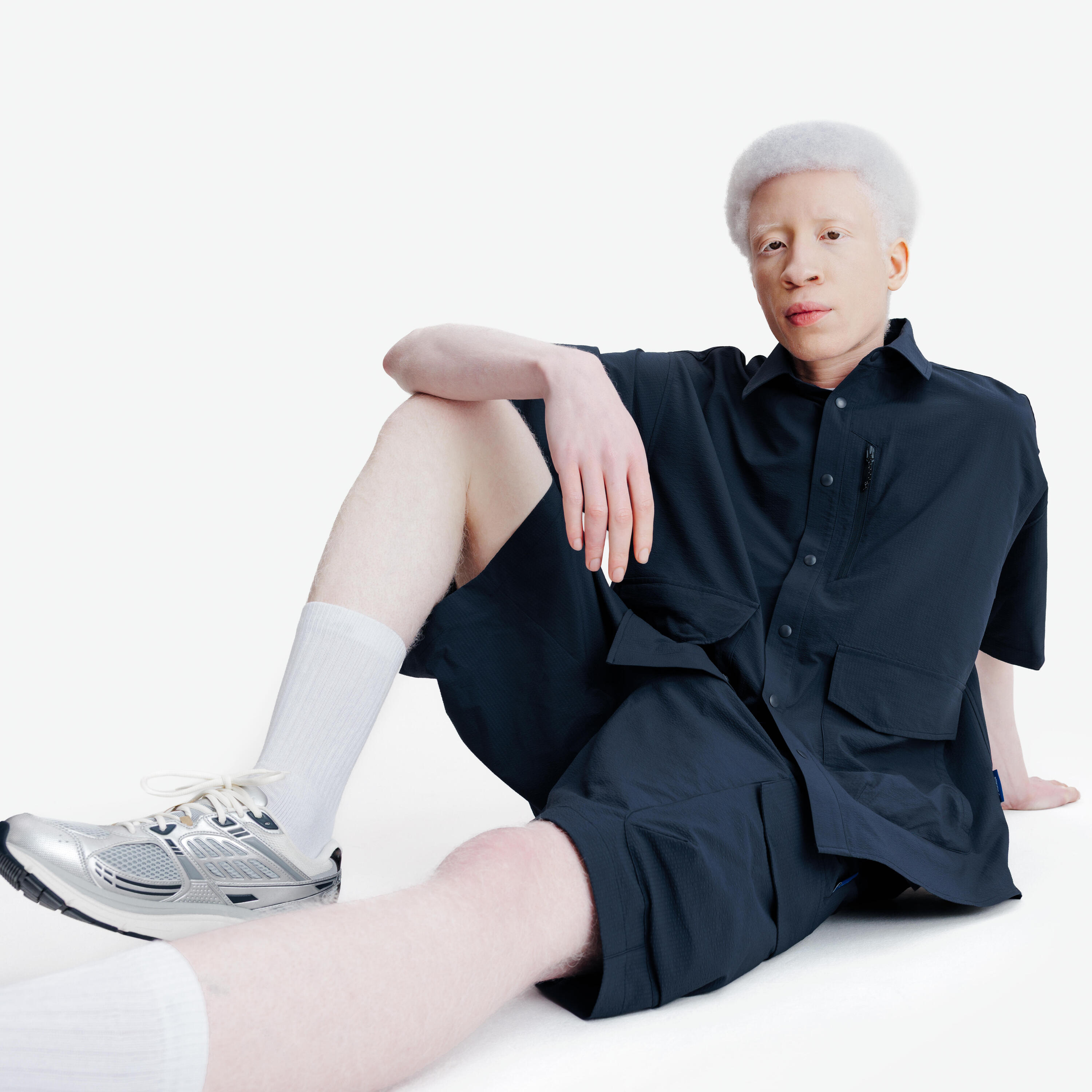 Seersucker Shorts unisex Lifetech asphaltblau 6/7