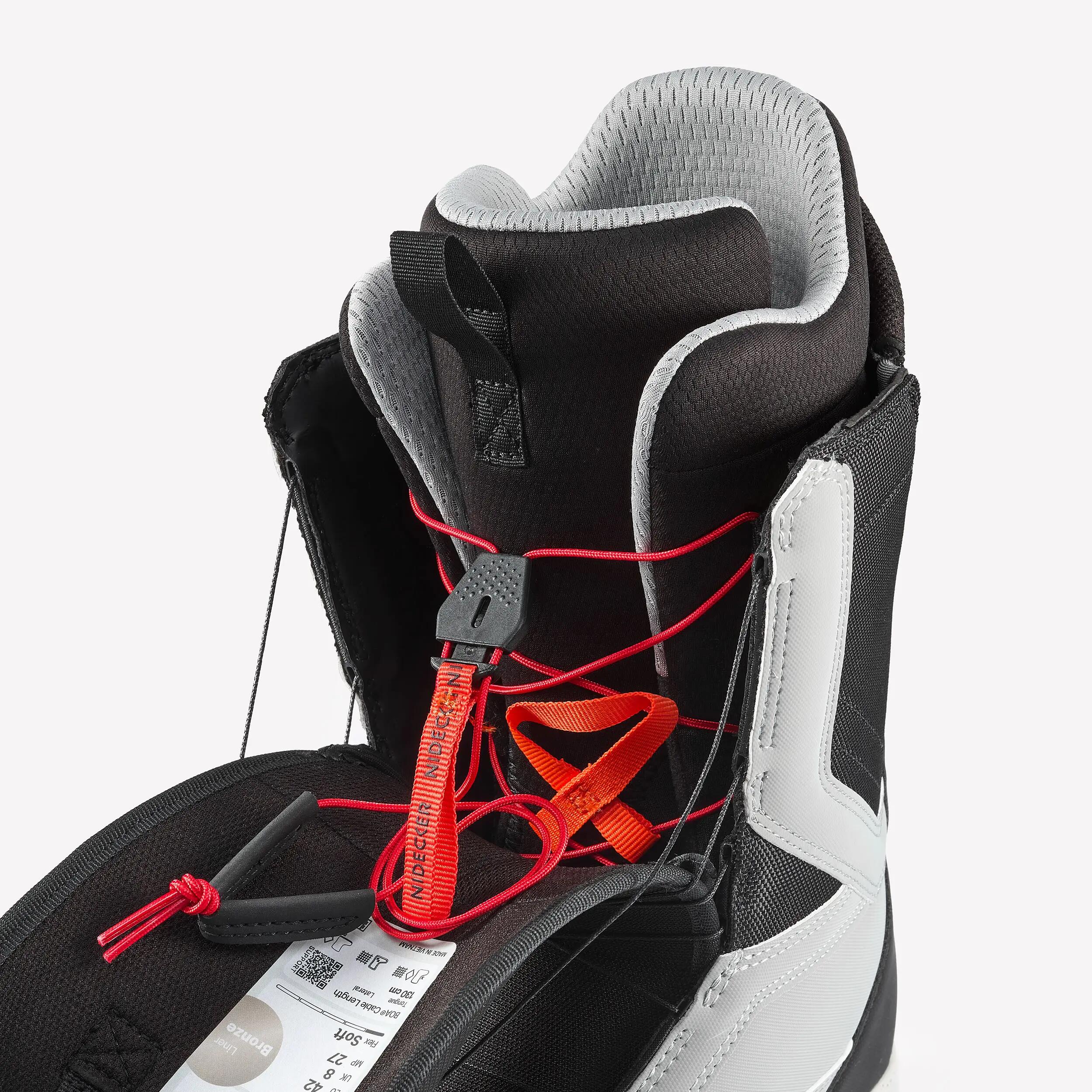 Boots de snowboard all mountain simple BOA Homme, Nidecker Cascade noir/blanc 8/9