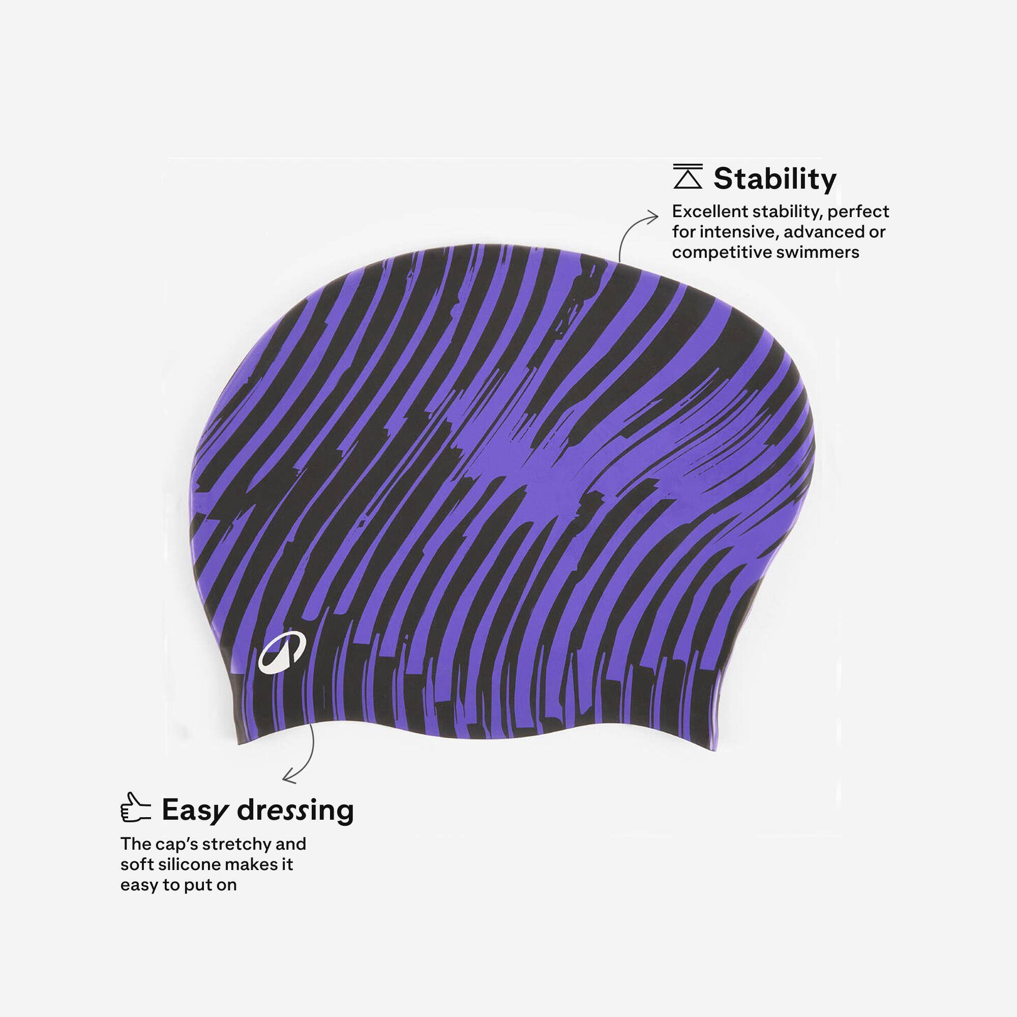 Silicone Swim Cap for Kids & Adults One Size (50-64 cm) - Violet -  2